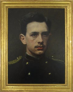 Antique Robert von Steiger (1856-1941) Portrait Dutch Officer A. v. Steiger 1884 Holland