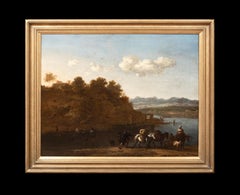 Drover & Cattle In A River Landscape, 17th Century  Dutch