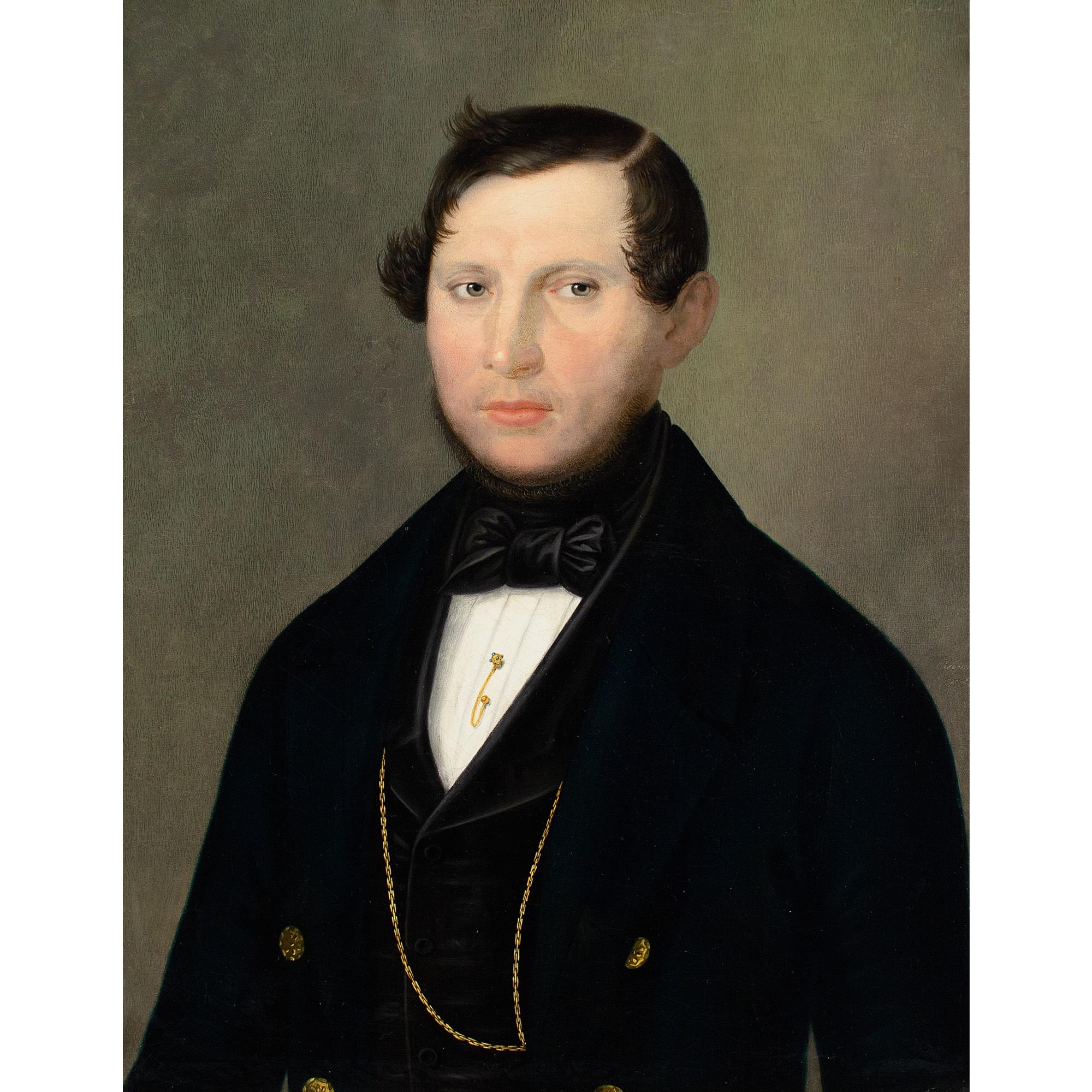 Johann Paul Eisenmeyer, Portrait Of A Gentleman, Oil Painting For Sale 1