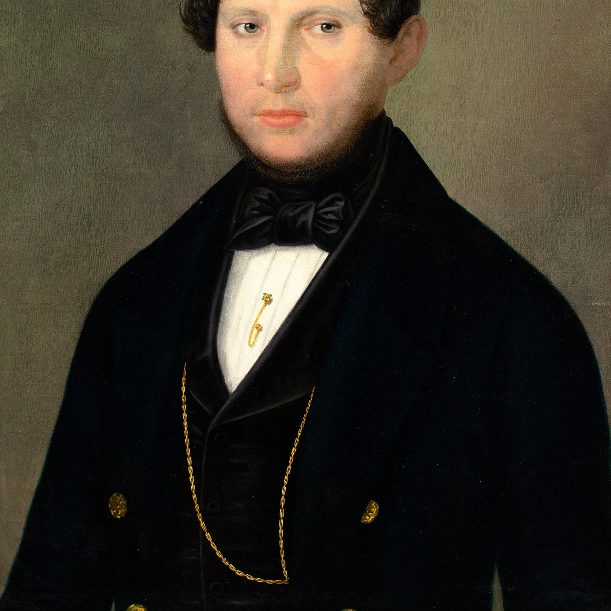 Johann Paul Eisenmeyer, Portrait Of A Gentleman, Oil Painting For Sale 5