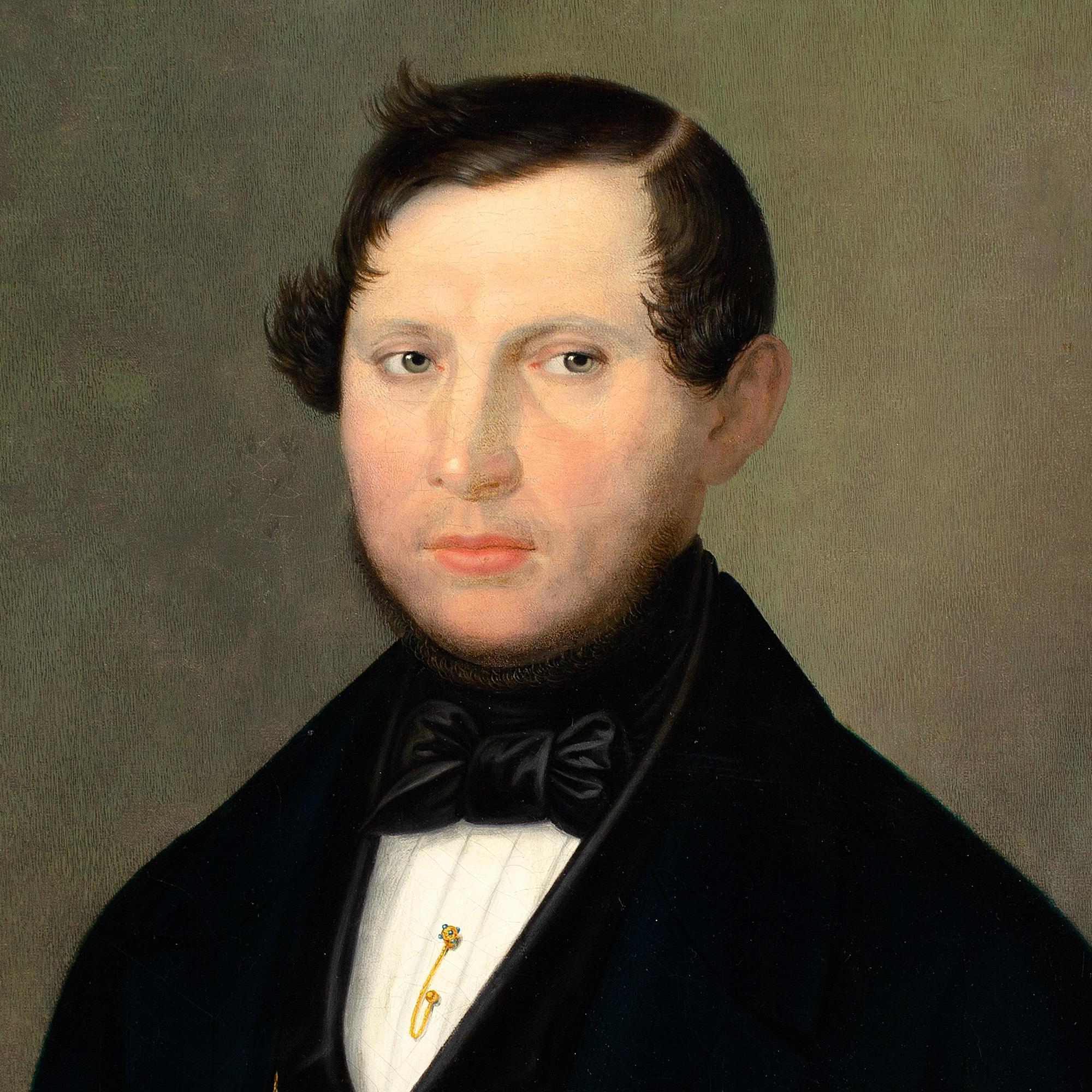Johann Paul Eisenmeyer, Portrait Of A Gentleman, Oil Painting For Sale 6