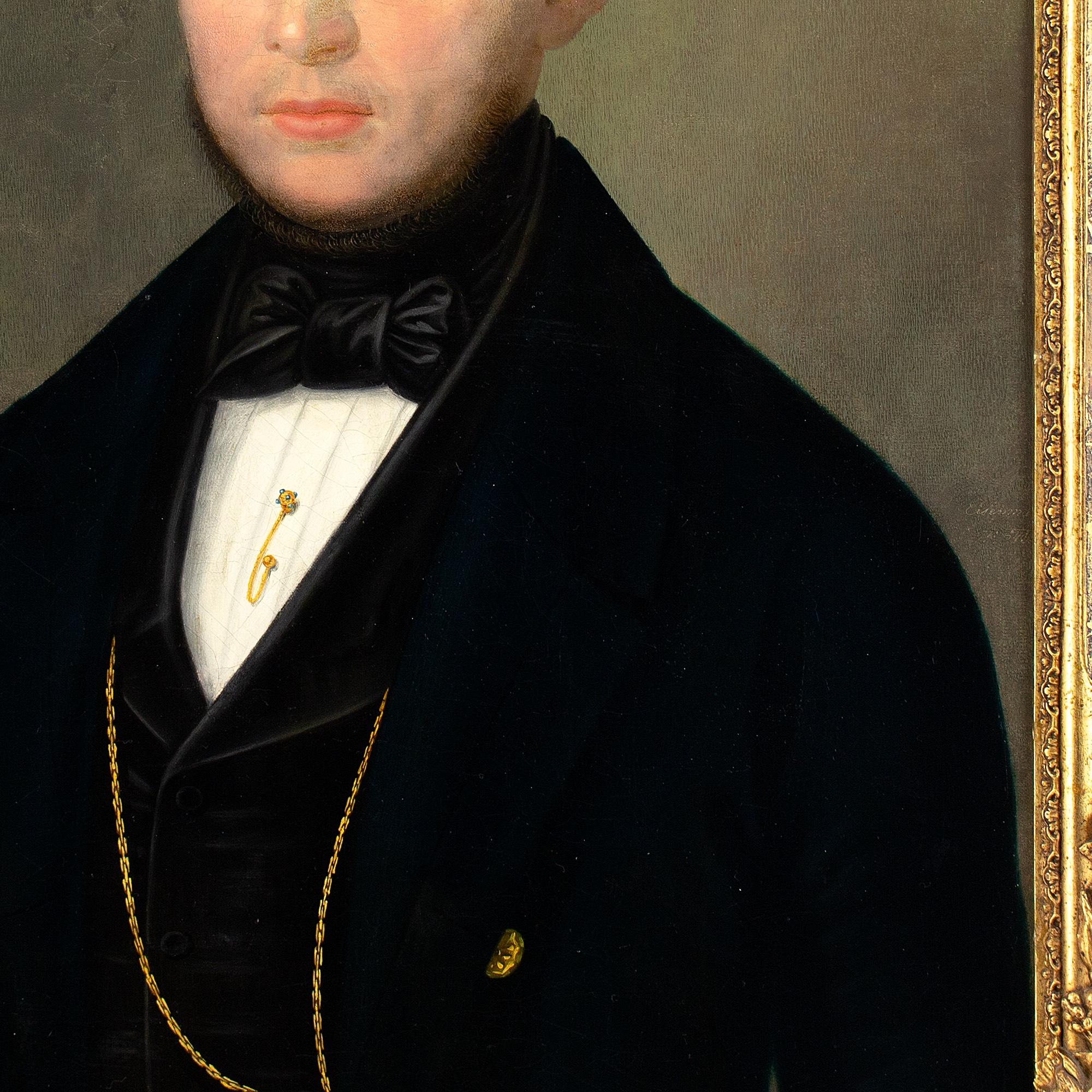 Johann Paul Eisenmeyer, Portrait Of A Gentleman, Oil Painting For Sale 7