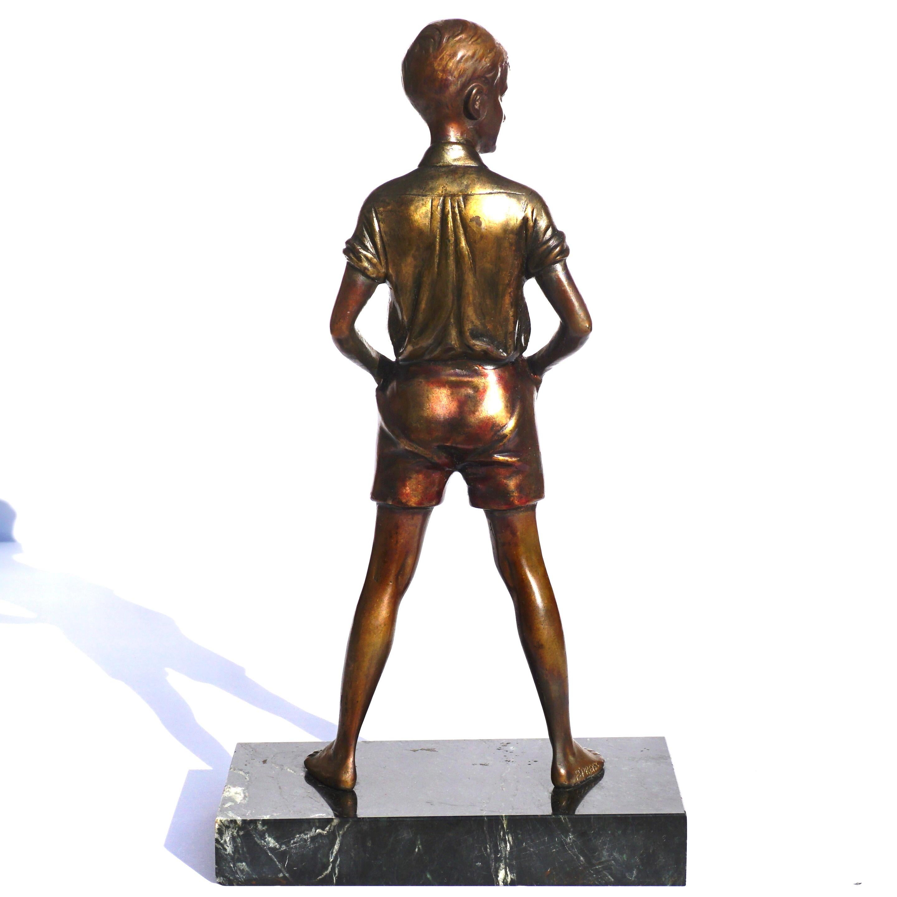 Cast Johann Philipp Ferdinand Preiss Polychromed Bronze “Sonny Boy”
