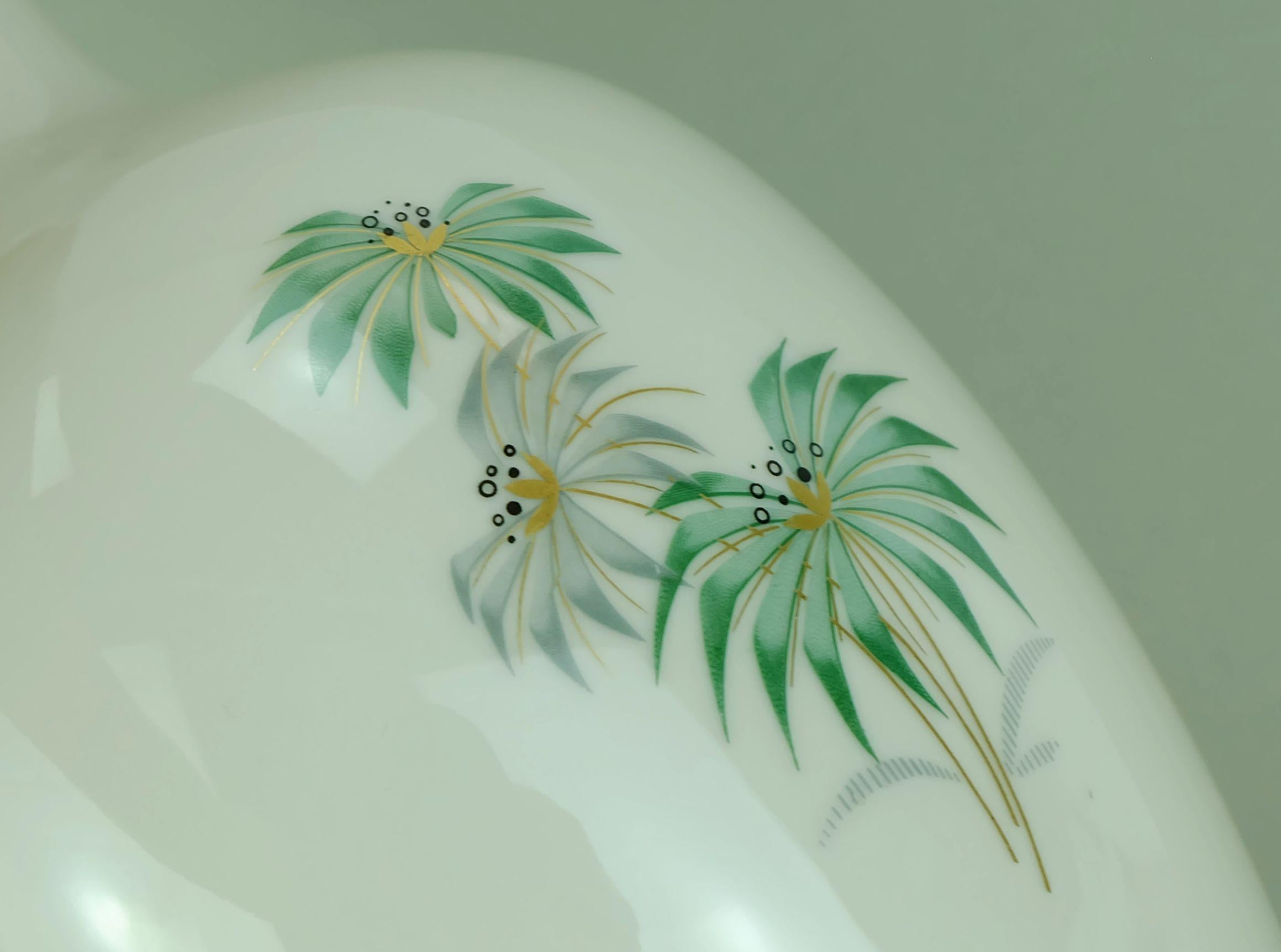 johann seltmann mid century porcelain VASE with outstanding floral decor 1950s For Sale 4