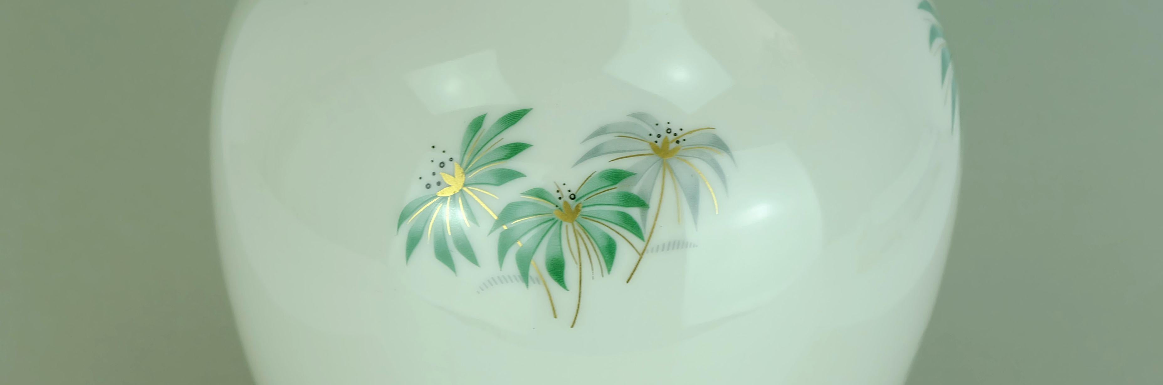 German johann seltmann mid century porcelain VASE with outstanding floral decor 1950s For Sale