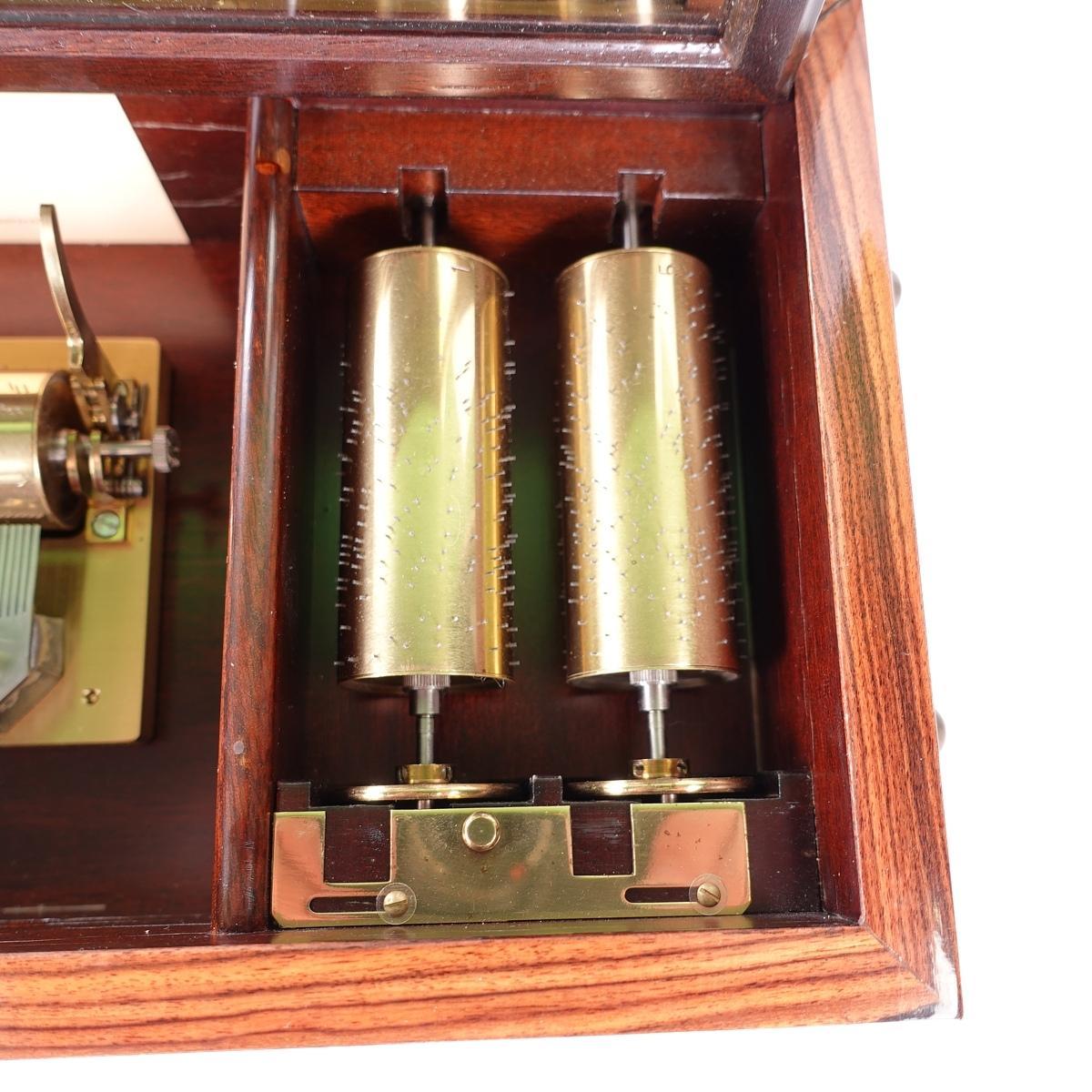 Late 20th Century Johann Strauss Waltzes Five Cylinder Interchangeable Inlaid Music Box Ltd Ed