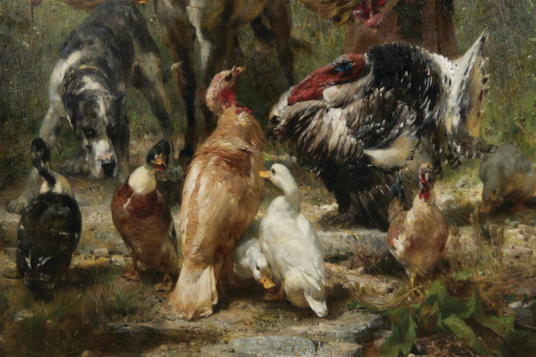 Plethora, Mid-19th Century Austrian Landscape Scene with Woman and Animals For Sale 1