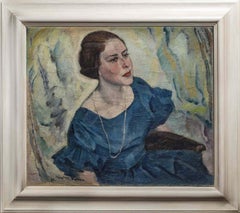 J Walter-Kurau Portrait of a lady Figurative 1920 oil on canvas signed dated