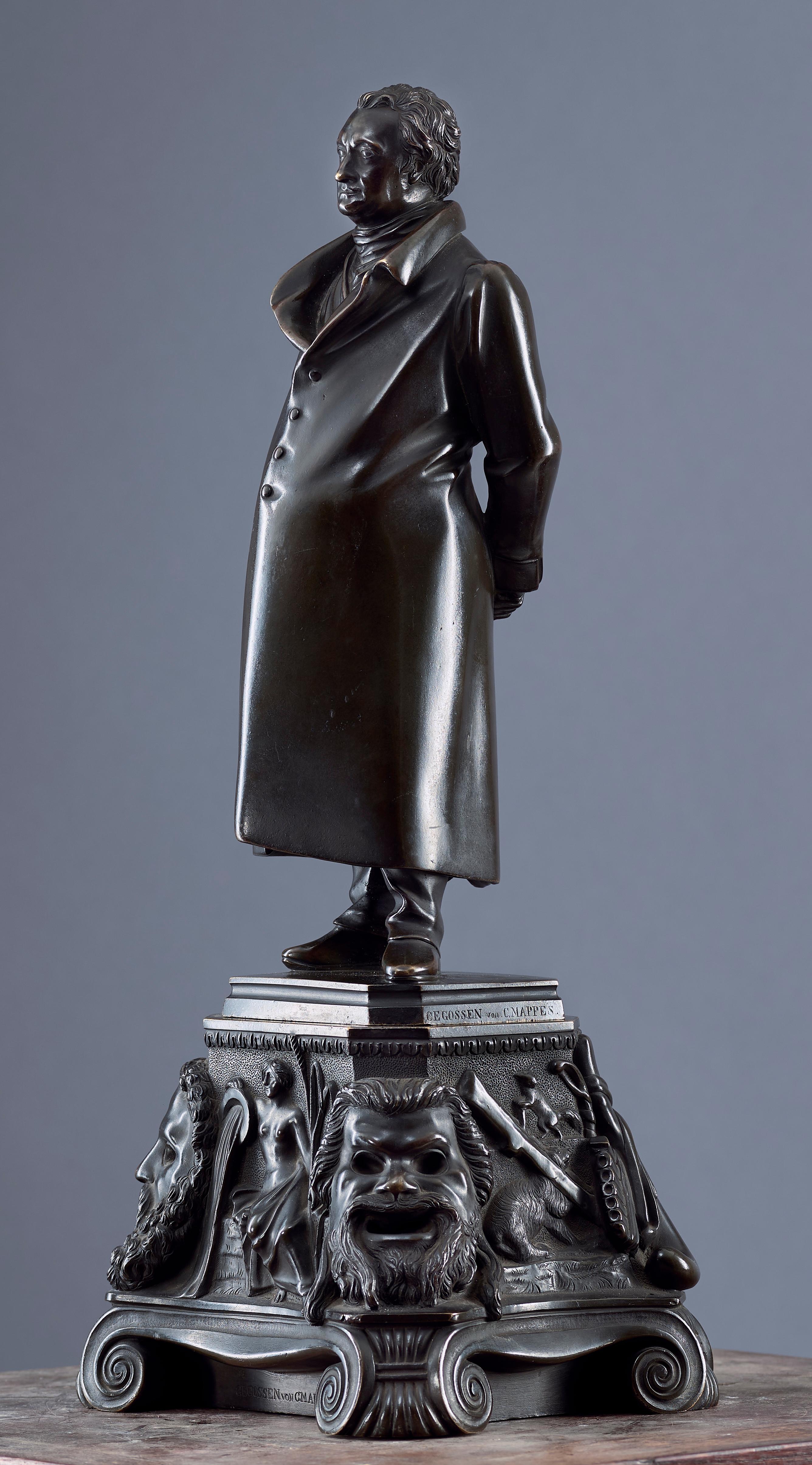 Romantic Johann Wolfgang von Goethe Bronze Figure by Christian Daniel Rauch For Sale
