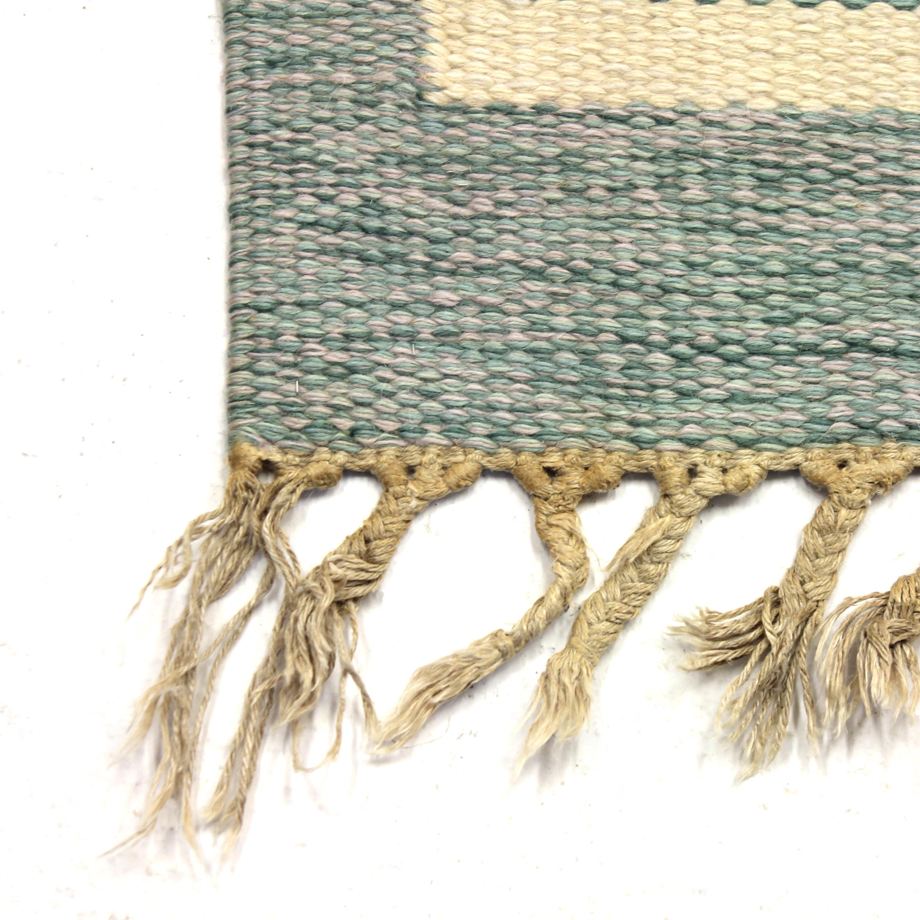 Scandinavian Modern Johanna Ångström, Swedish Flat Weave Röllakan Carpet, 1950s