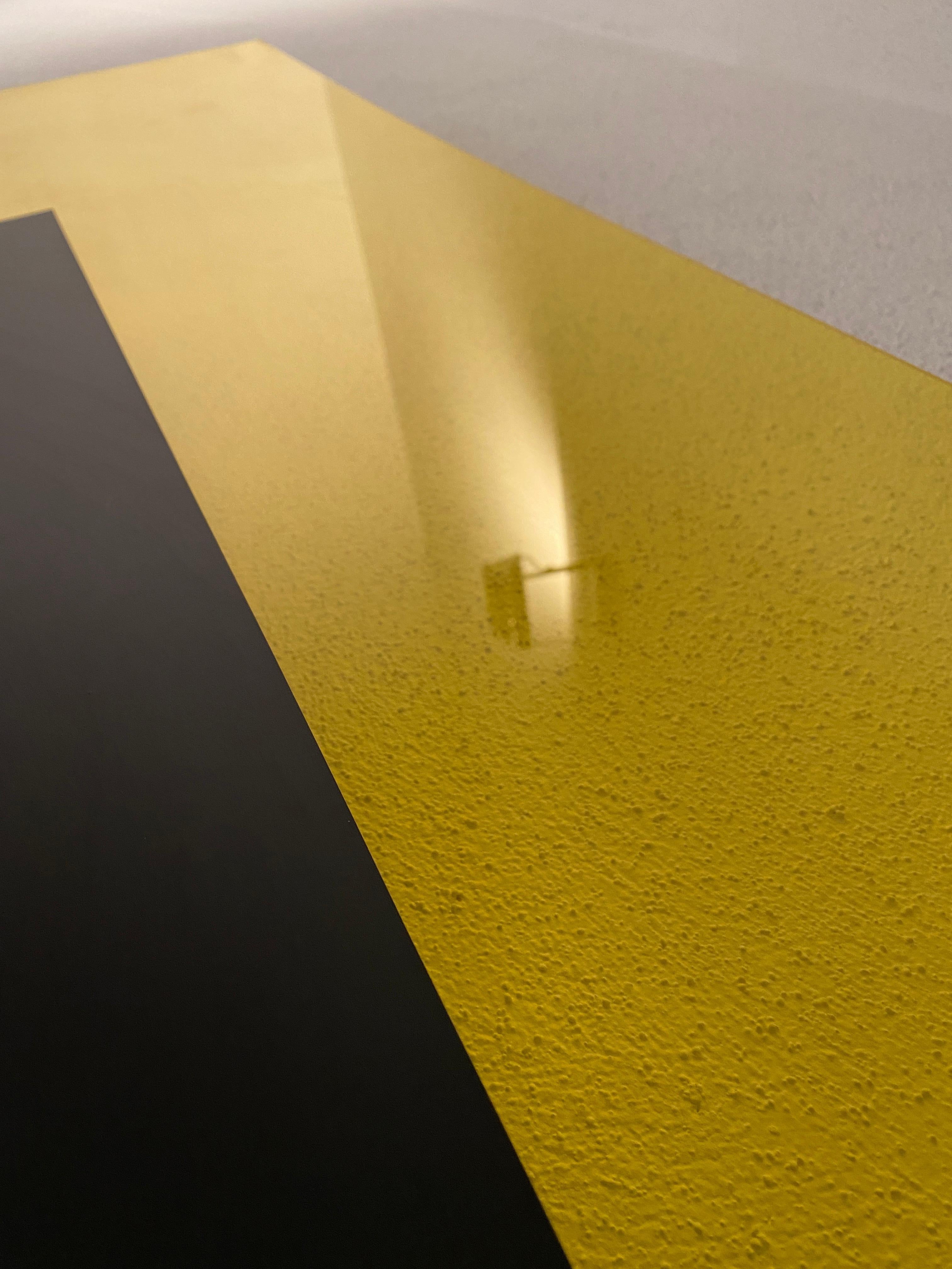 Dyed Johanna Grawunder Memphis Large Yellow Black Light Wall Lamps (4), Italy 1989 For Sale