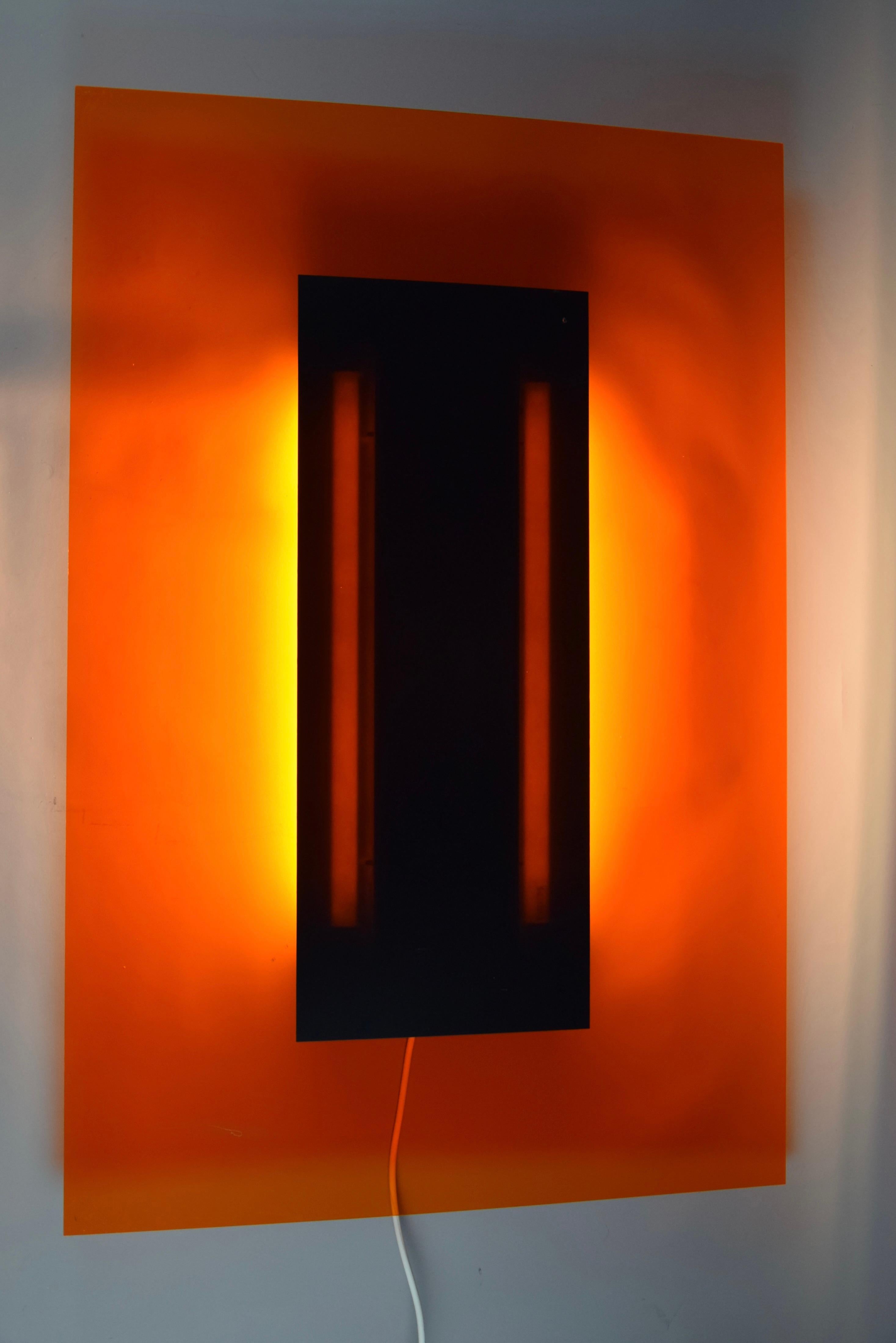 Post-Modern Johanna Grawunder Sculptural Light Panel Italy 1980's For Sale