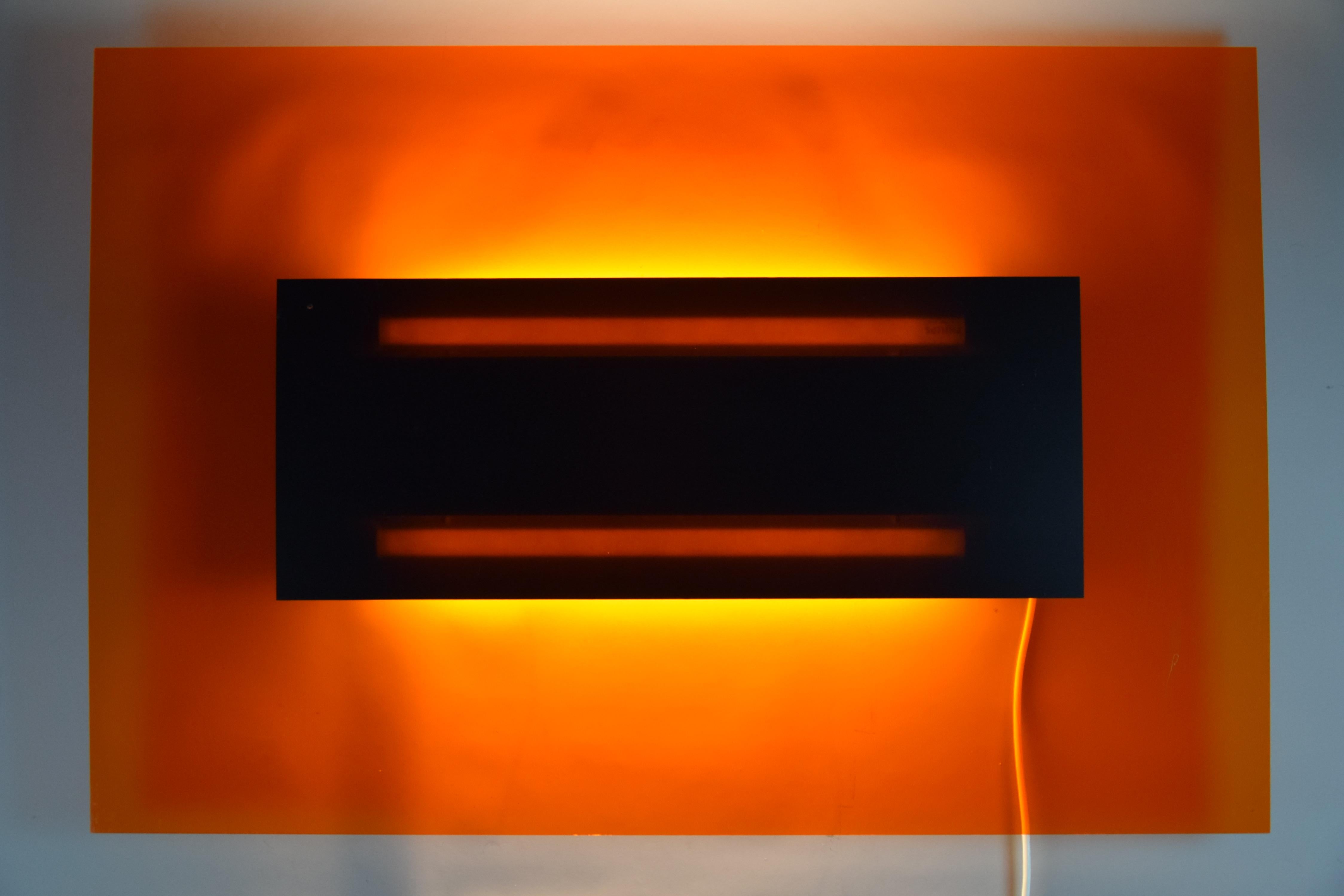 Italian Johanna Grawunder Sculptural Light Panel Italy 1980's For Sale