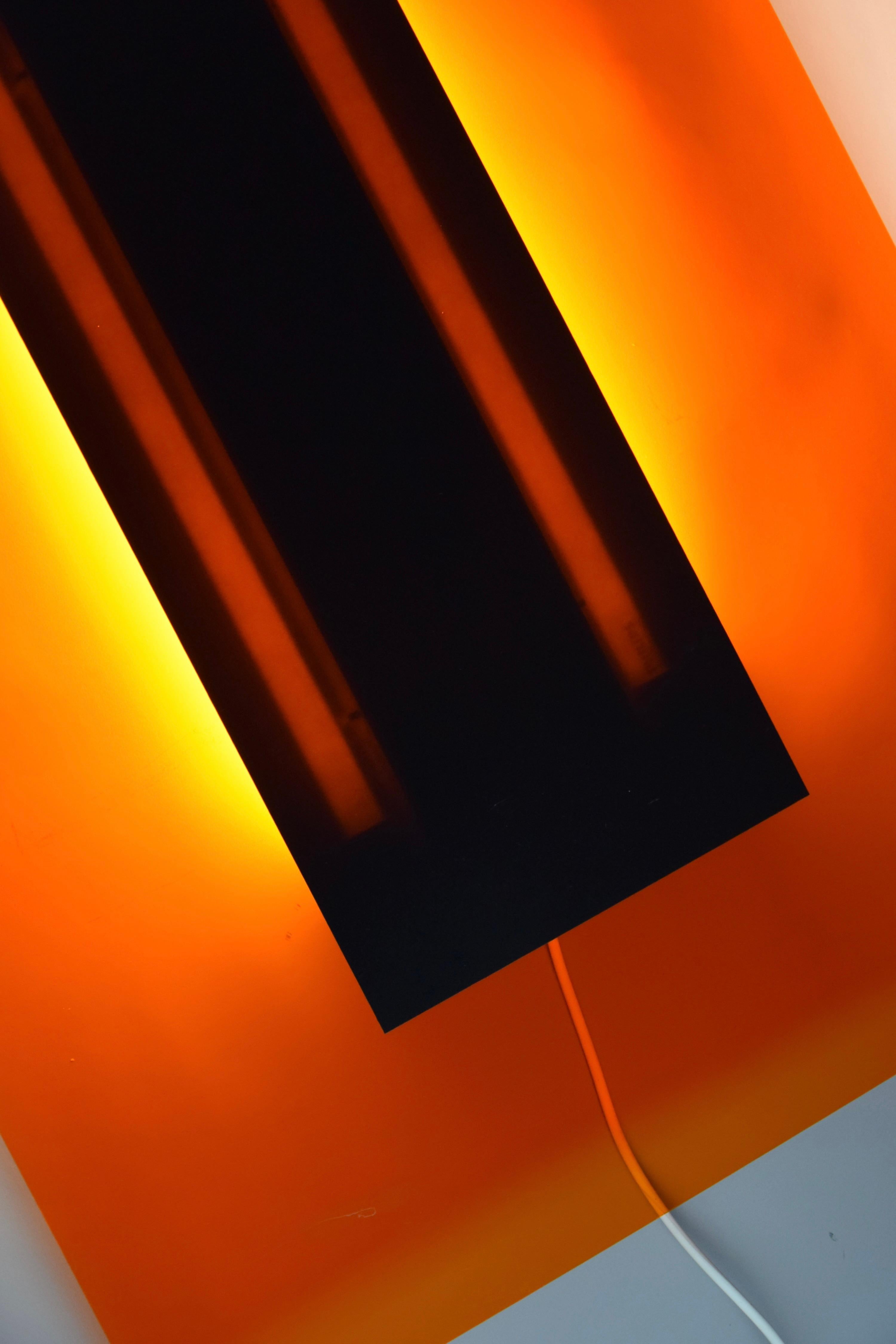 Metal Johanna Grawunder Sculptural Light Panel Italy 1980's For Sale