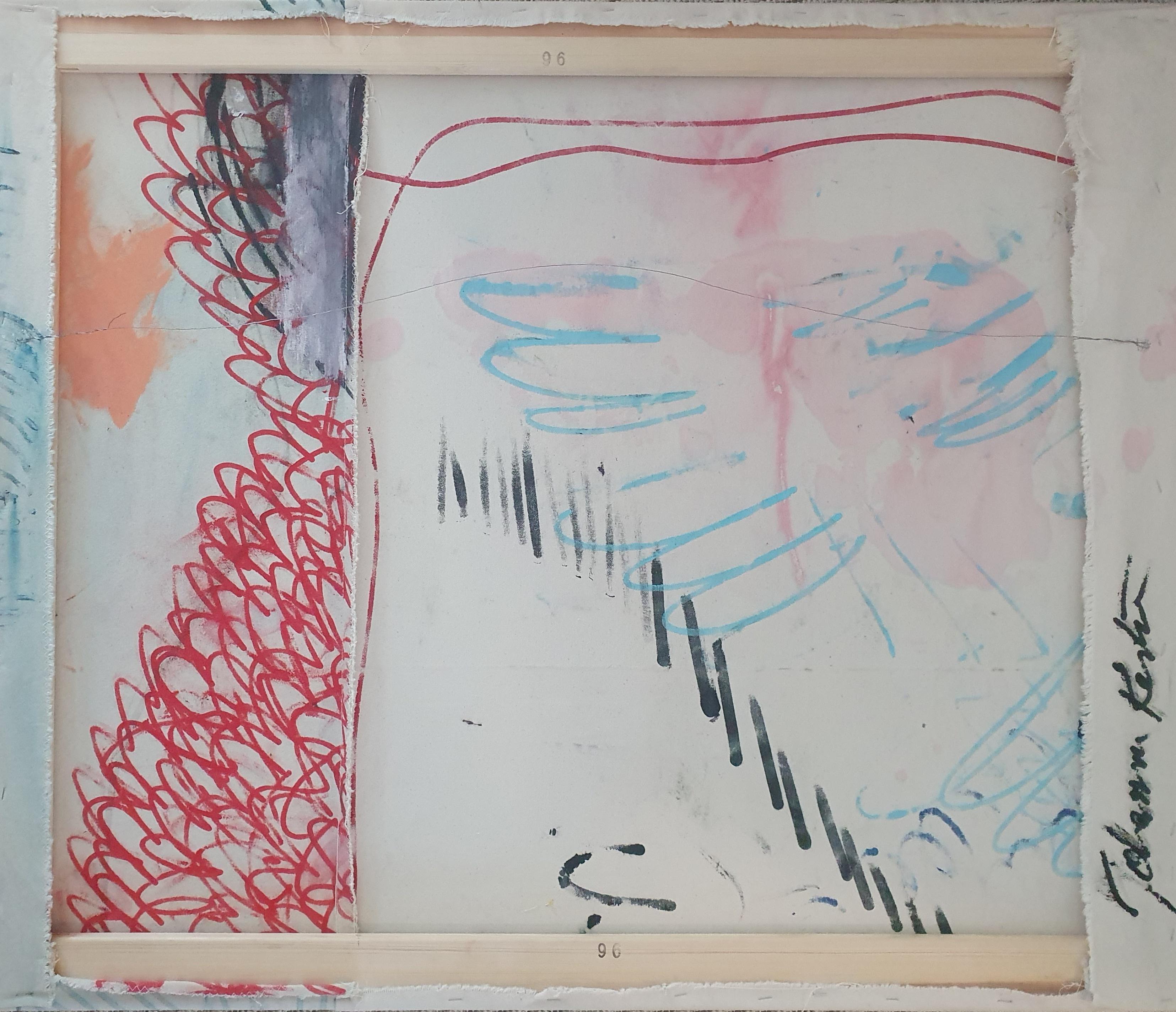 Segni d'amore (Pittura astratta) - Abstract Painting Beige di Johanna Kestilä