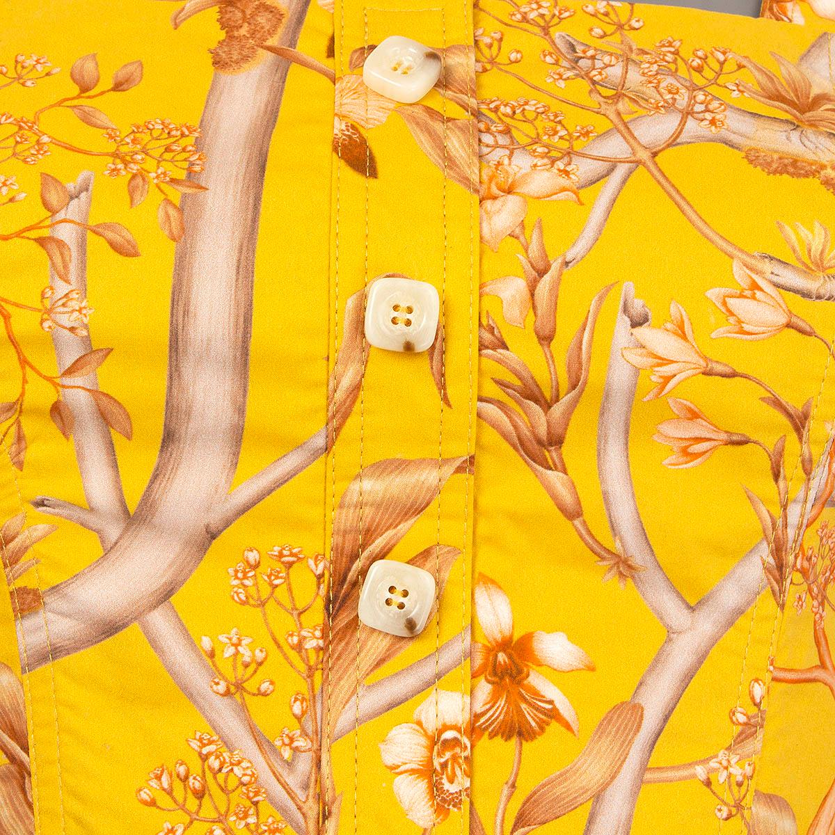 Yellow JOHANNA ORTIZ curry yellow cotton ROMANTIC TRAVELS CROP TOP Shirt 0 XXS For Sale