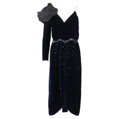 Johanna Ortiz Embellished Wrap Effect Velvet Midi Dress Us 4 Uk 8