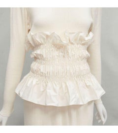 JOHANNA ORTIZ Enlighted Moments robe midi à ceinture volantée crème US2 S