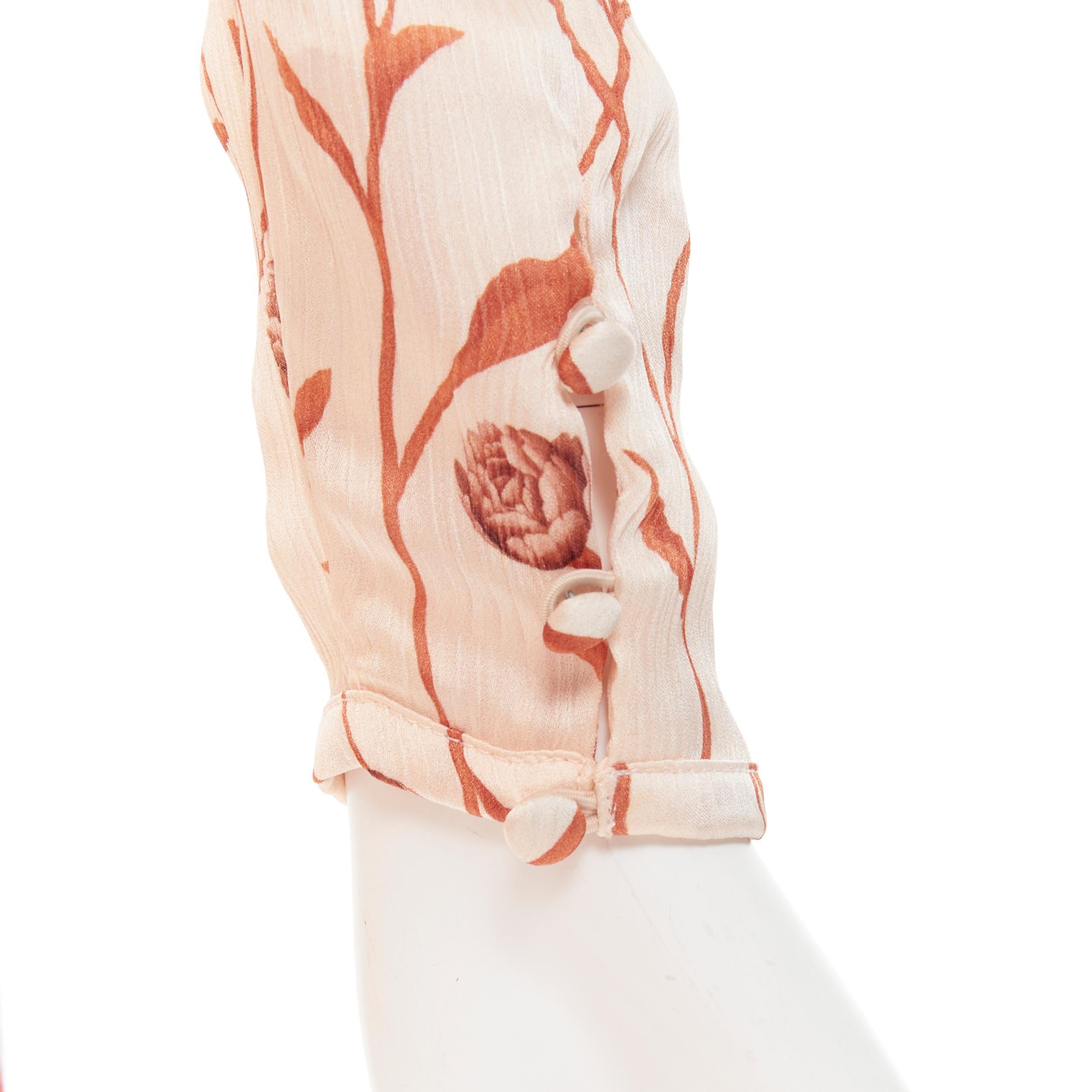 JOHANNA ORTIZ Mysterious Soul beige floral one shoulder tier maxi dress US2 XS For Sale 3