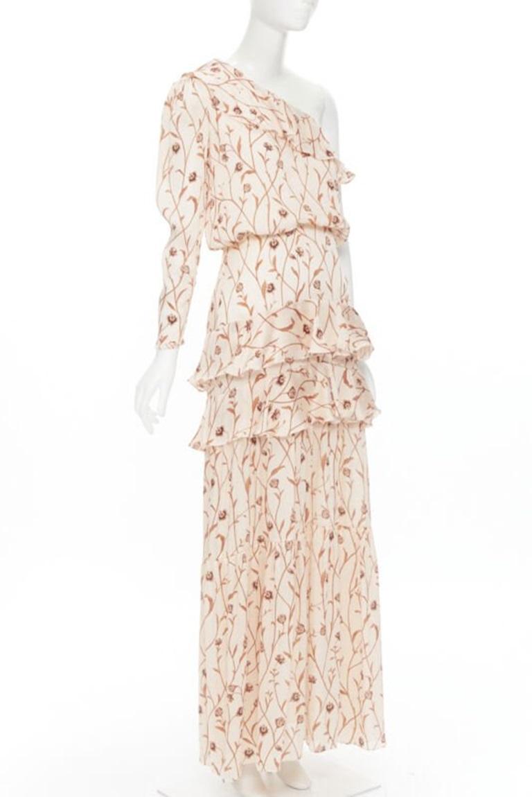 JOHANNA ORTIZ Mysterious Soul beige floral one shoulder tier maxi dress US2 XS
Reference: TGAS/B01392
Brand: Johanna Ortiz
Material: Polyester
Color: Beige
Pattern: Floral
Closure: Zip
Extra Details: One shoulder long sleeve. Ruffle tier. Keyhole