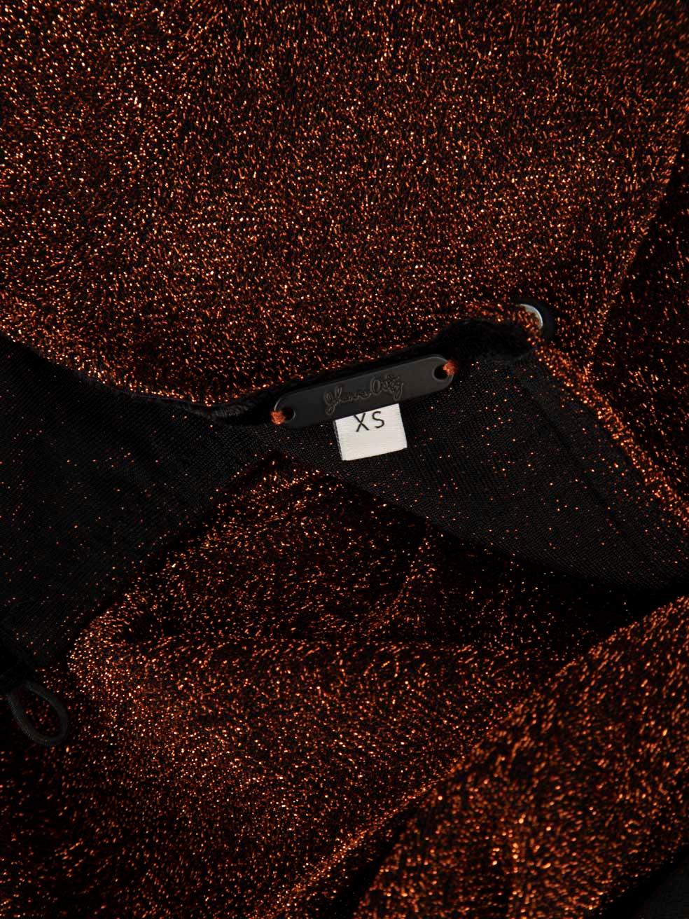 Johanna Ortiz - Robe à manches longues orange métallisé, taille XS Bon état - En vente à London, GB
