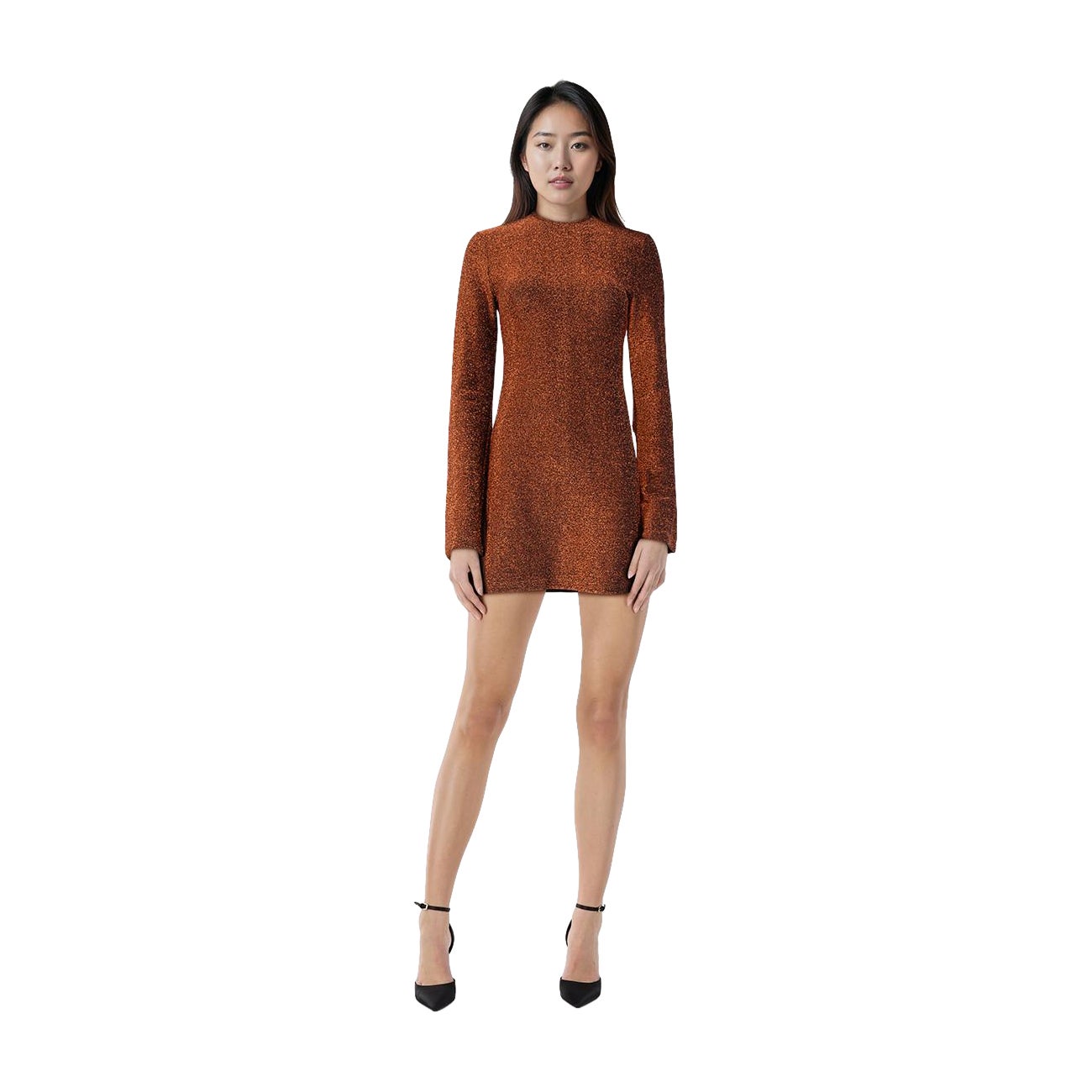 Johanna Ortiz - Robe à manches longues orange métallisé, taille XS
