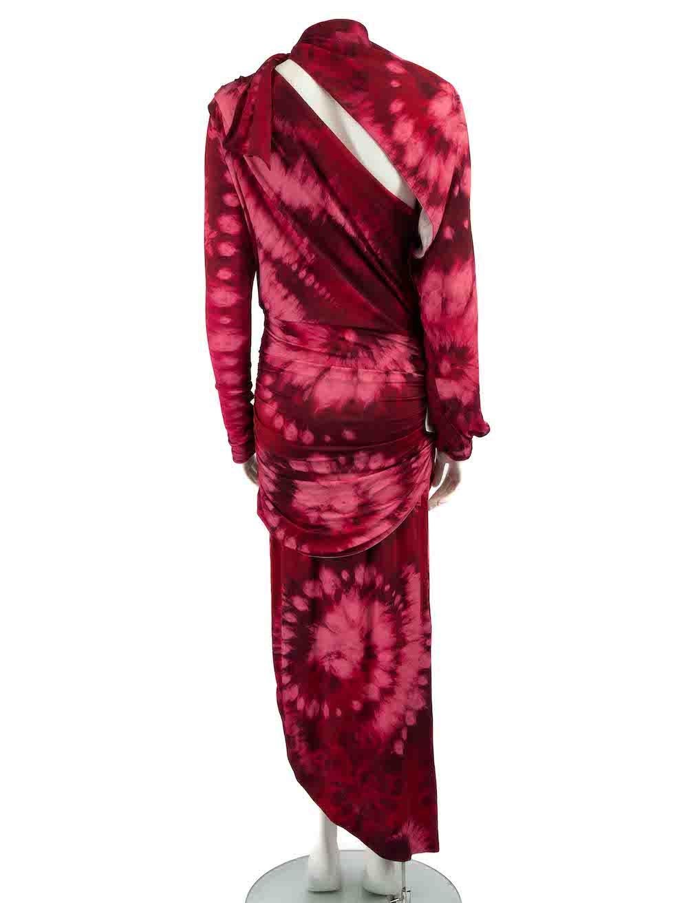 Johanna Ortiz Pink Sunny Disposition Tie Dye Midi Dress Size L In New Condition For Sale In London, GB