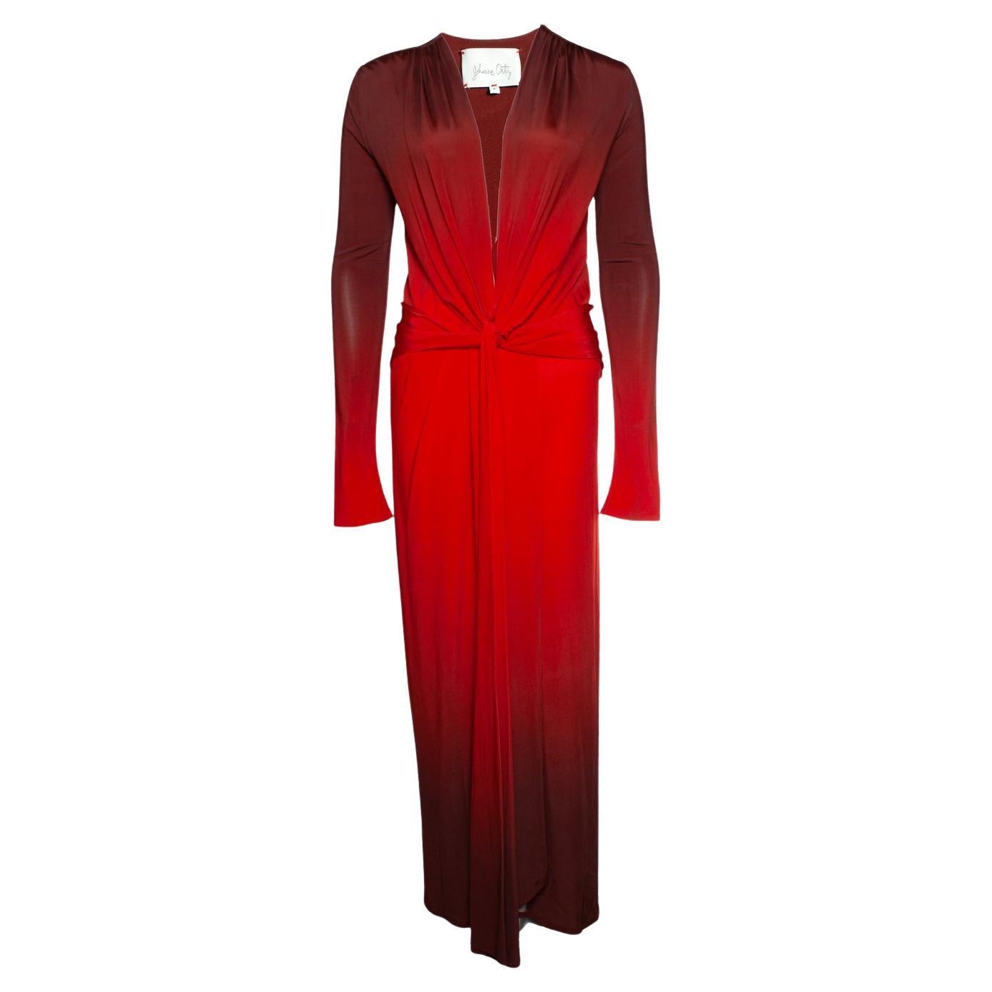 Johanna Ortiz, Vestido midi rojo mito de la selva en venta