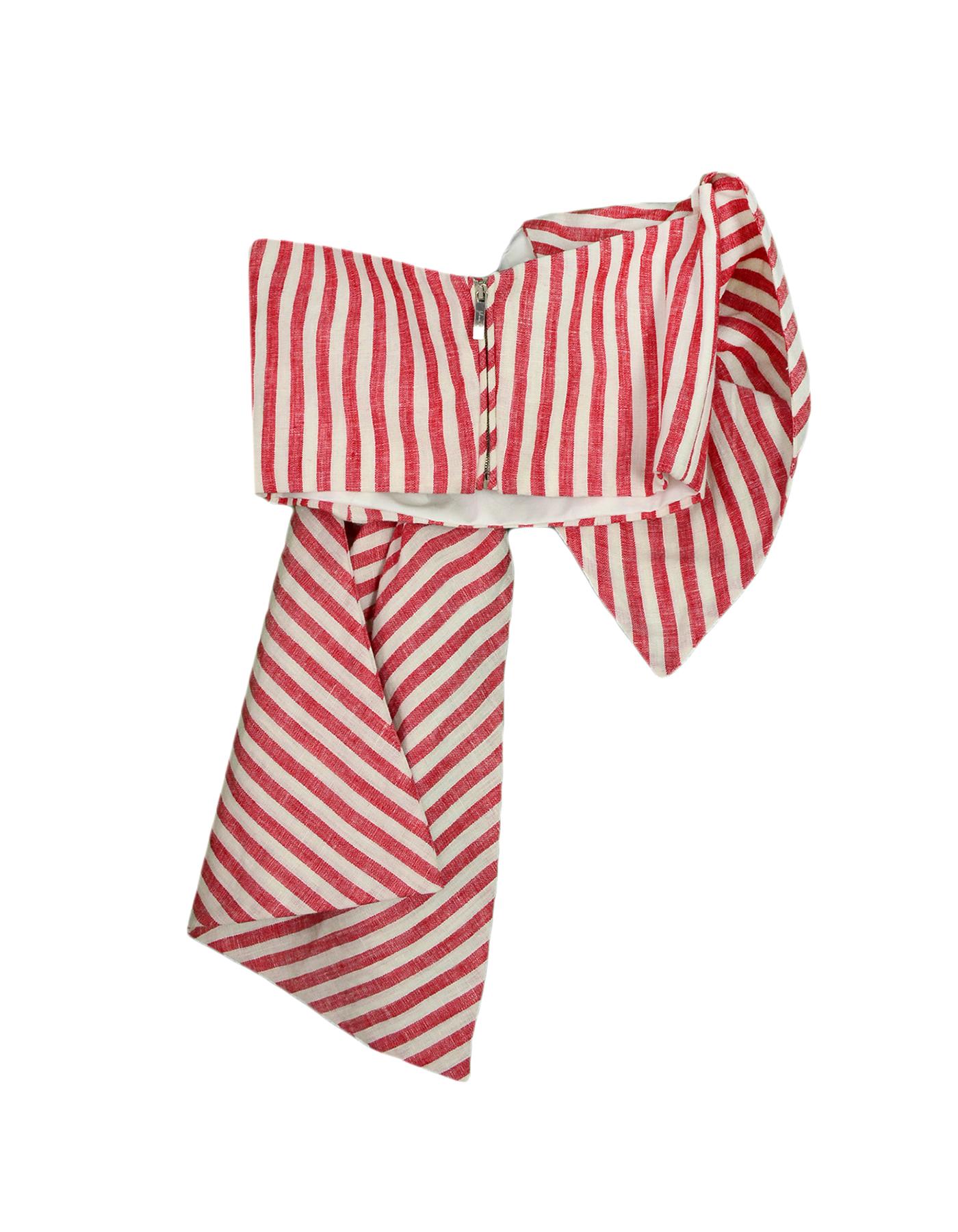 Johanna Ortiz Red/White Linen Bustier Top w/ Bow sz 0

Made In: Colombia
Color: Red, White
Materials: 100% Linen 
Lining: 97% Cotton, 3% Elastane
Opening/Closure: Back zip
Overall Condition: Excellent pre-owned condition
Estimated Retail: $495 +