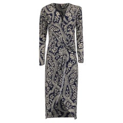 Johanna Ortiz Spice Market Hunter Midi Dress in Midnight Blue Cotton