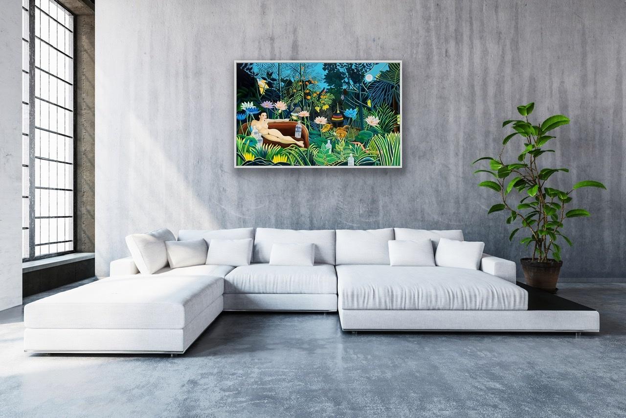 El sueño de Leanna - Landscape Painting Negro de Johanna Schwarzbeck