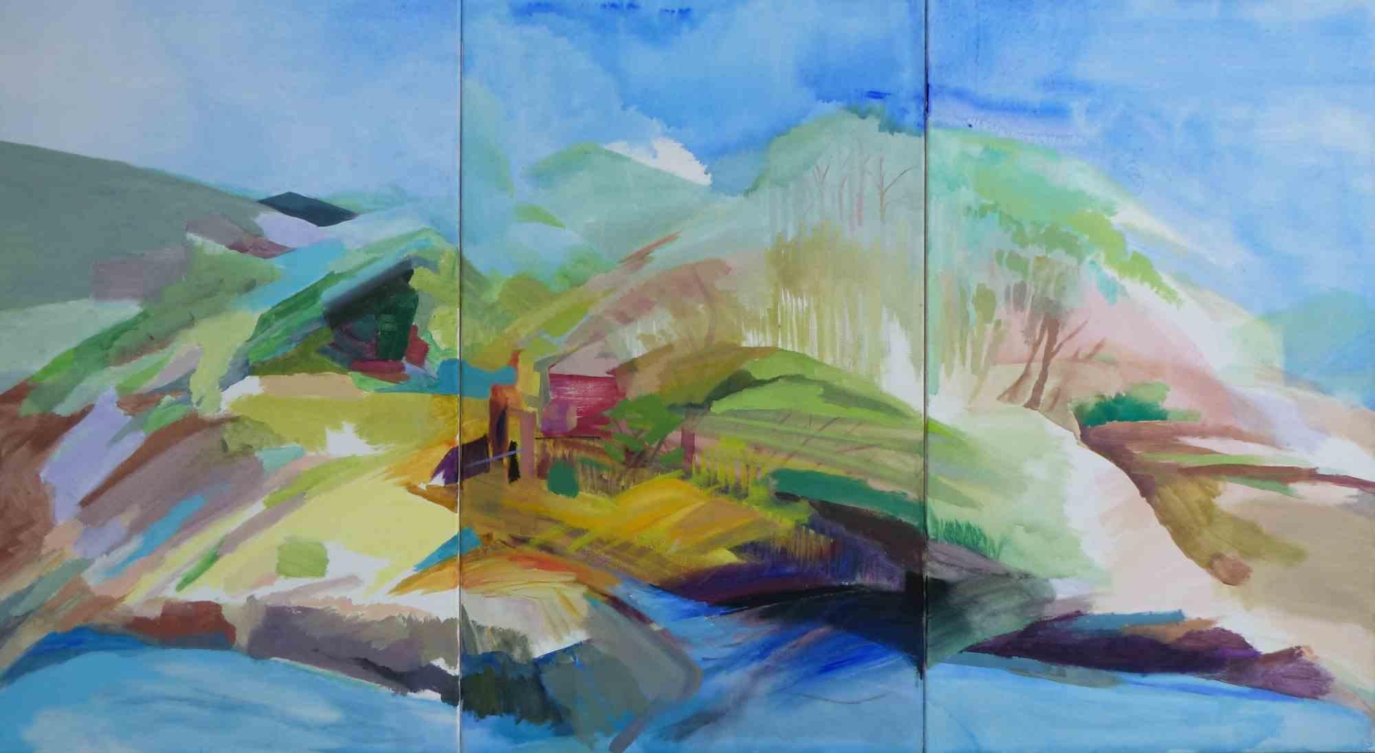 Die von Johanna Winkelgrund in den 2020er Jahren gemalten Landschaften sind abstrakt und gegenständlich.

Allein der Farbe folgend, verzichtet sie hier auf die menschliche Figur.

Nur in wenigen Ausnahmen sind Spuren menschlicher Existenz zu