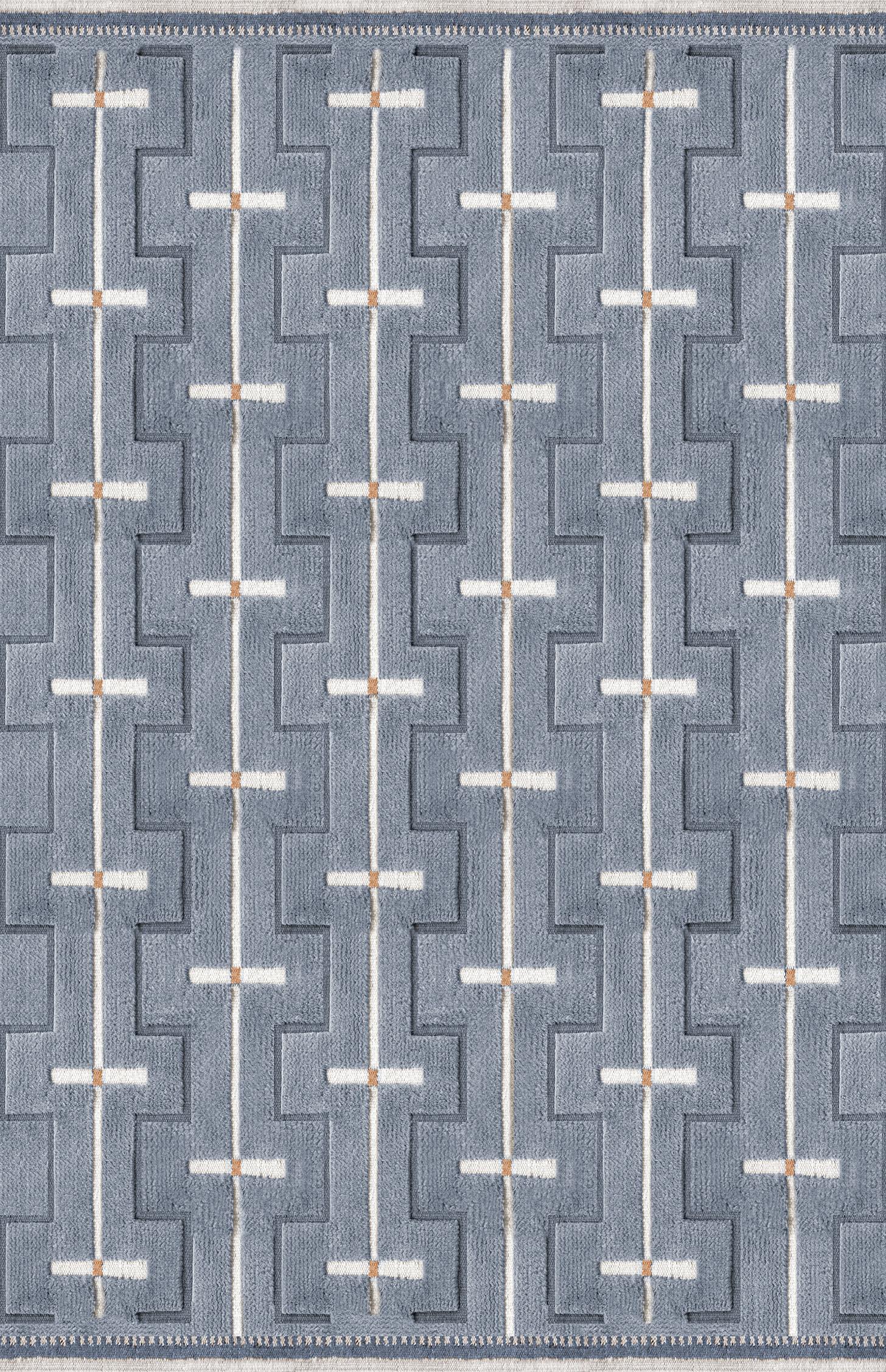 Alfombra de lana Johanna Azul cielo Indio en venta