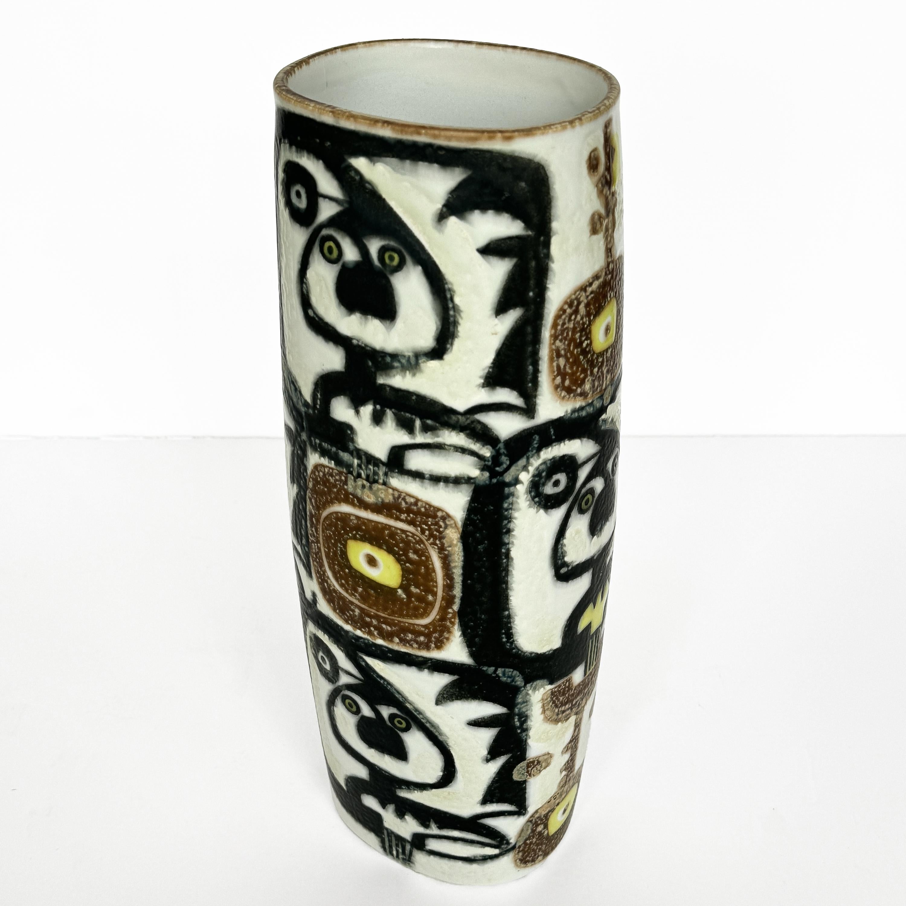 Vernissé Vase de la série Fajance de Johanne Gerber Baca pour Royal Copenhagen en vente