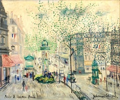 "Porto St. Martin - Paris" Colorful Impressionist Cityscape Scene Oil on Canvas