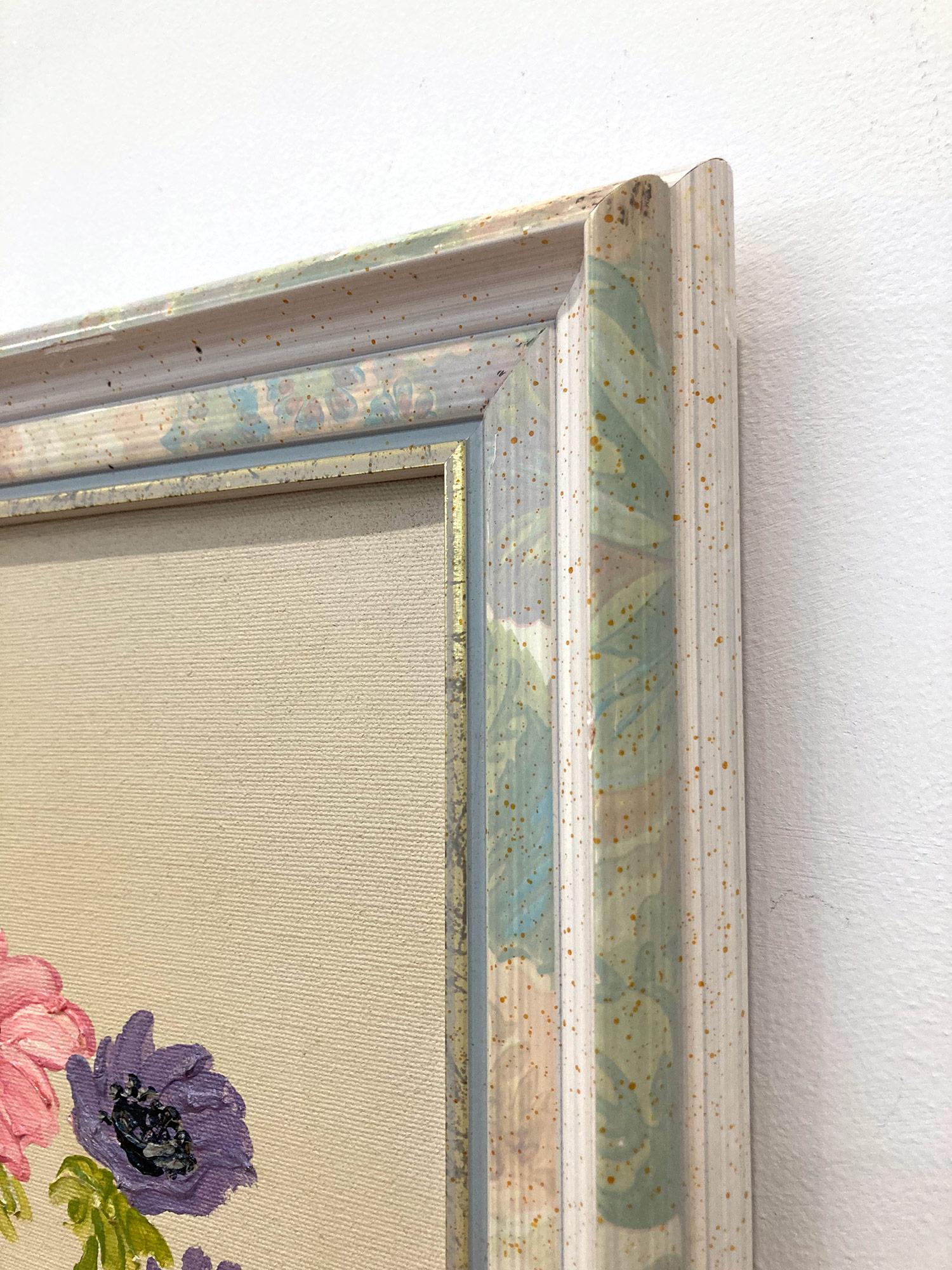 „Sunday Florals“ Buntes impressionistisches Stillleben-Gemälde, Öl auf Leinwand, Öl im Angebot 10