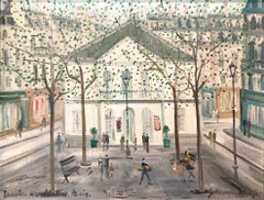 "Théâtre de 'Atelier" Scena parigina impressionista del XX secolo Olio su tela
