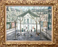 "Théâtre de 'Atelier" 20th Century Impressionist Parisian Scene Oil on Canvas 
