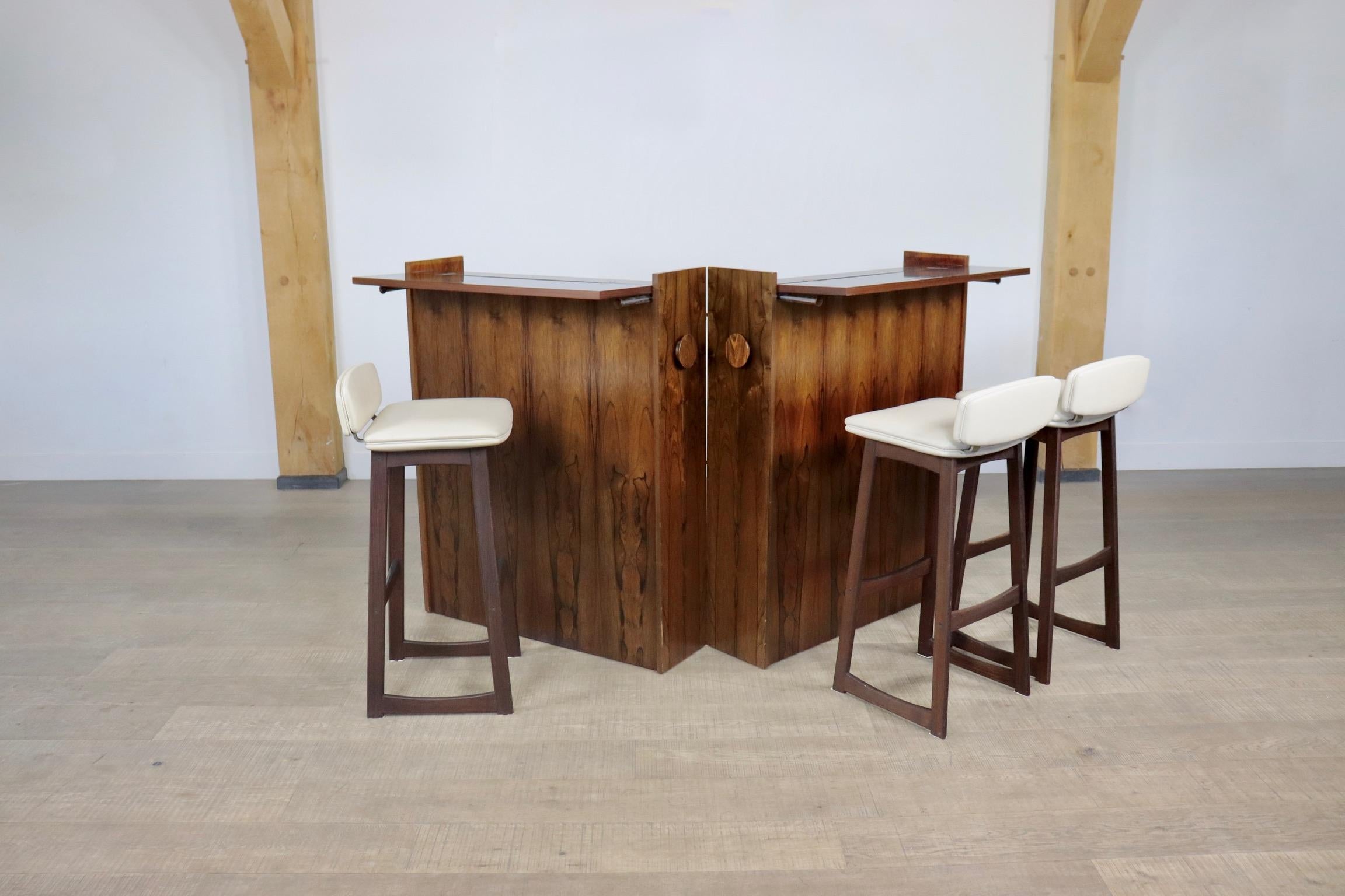 Johannes Andersen and Erik Buch Folding Bar Cabinet Set by Dyrlund 6