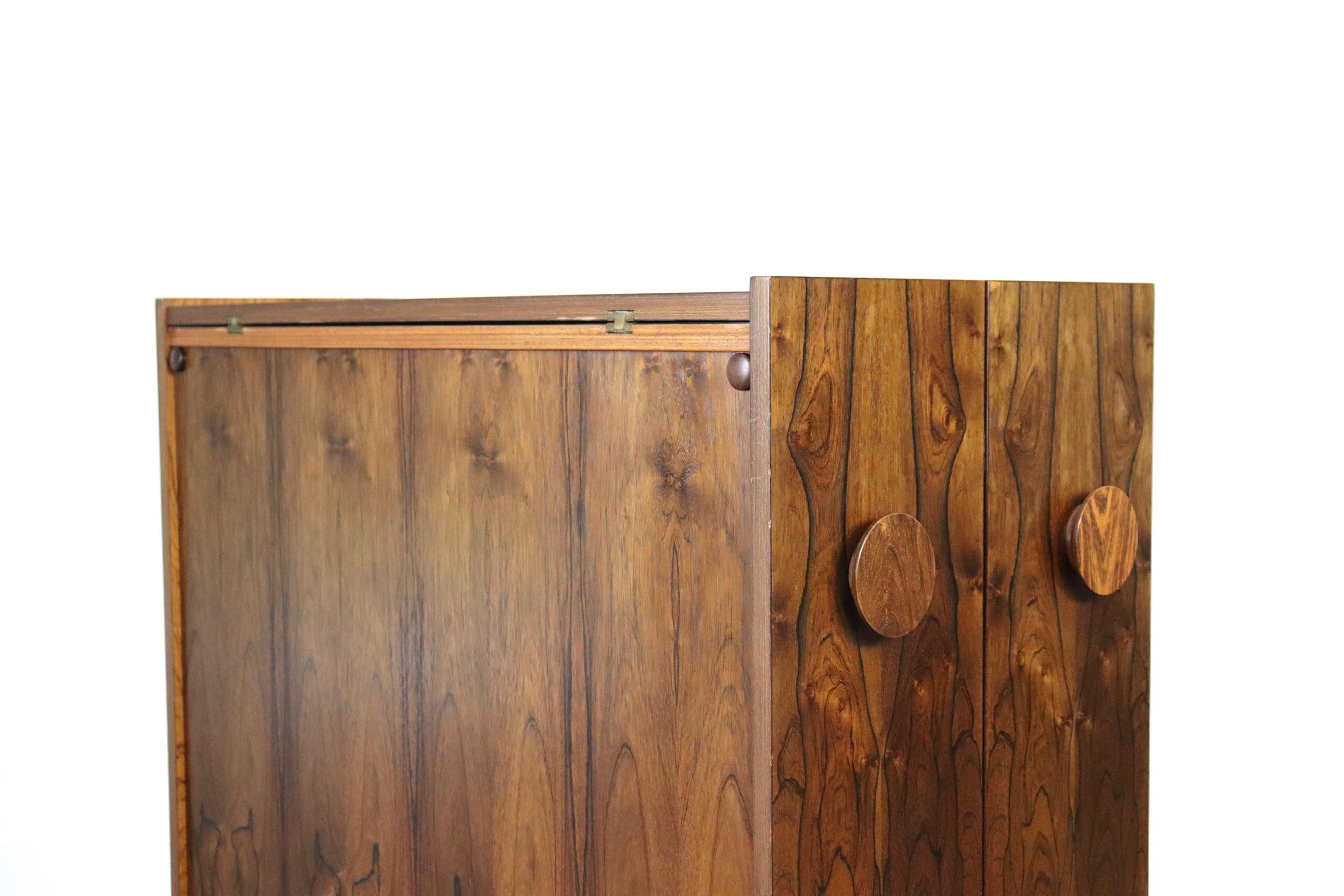Metal Johannes Andersen and Erik Buch Folding Bar Cabinet Set by Dyrlund