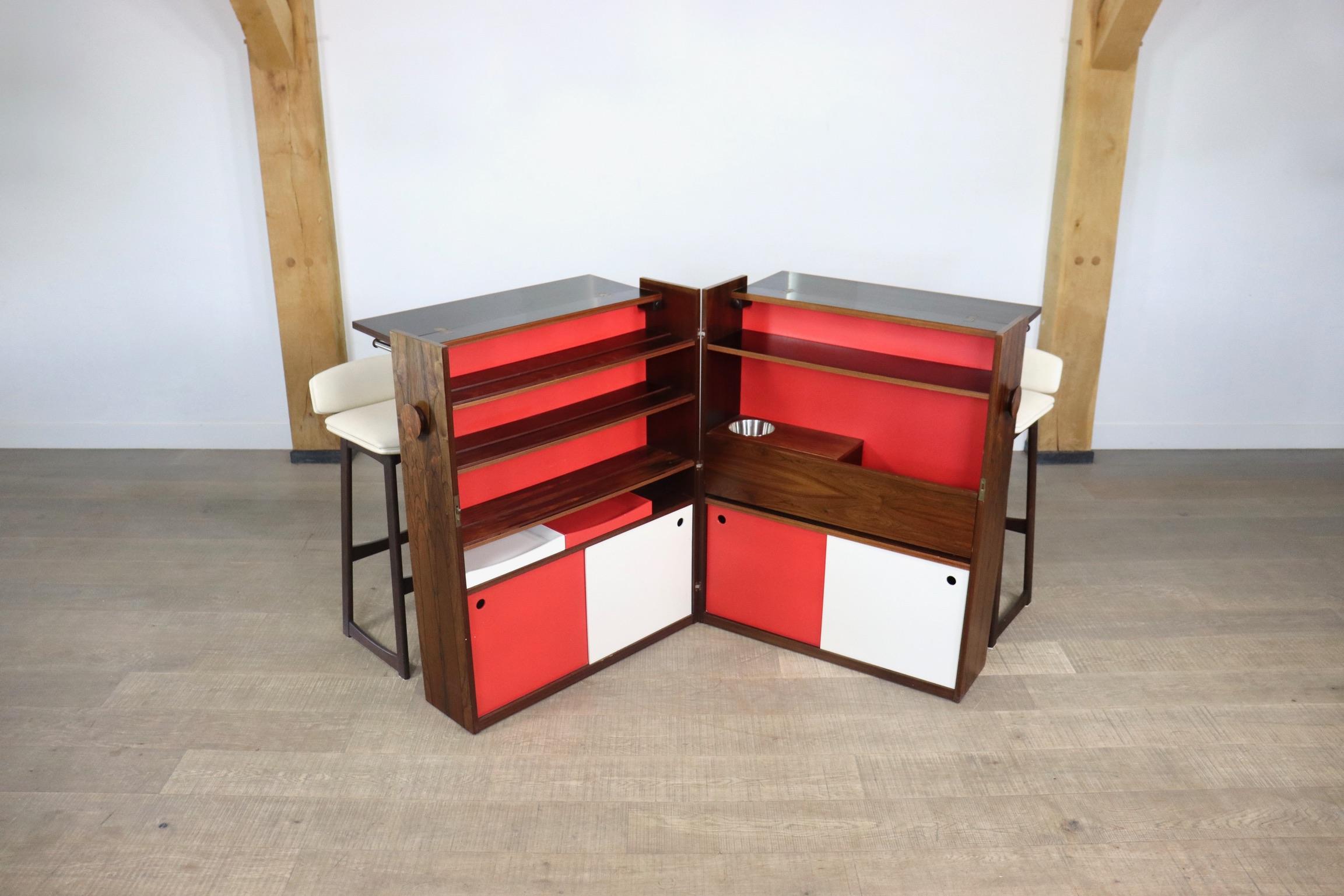 Johannes Andersen and Erik Buch Folding Bar Cabinet Set by Dyrlund 2