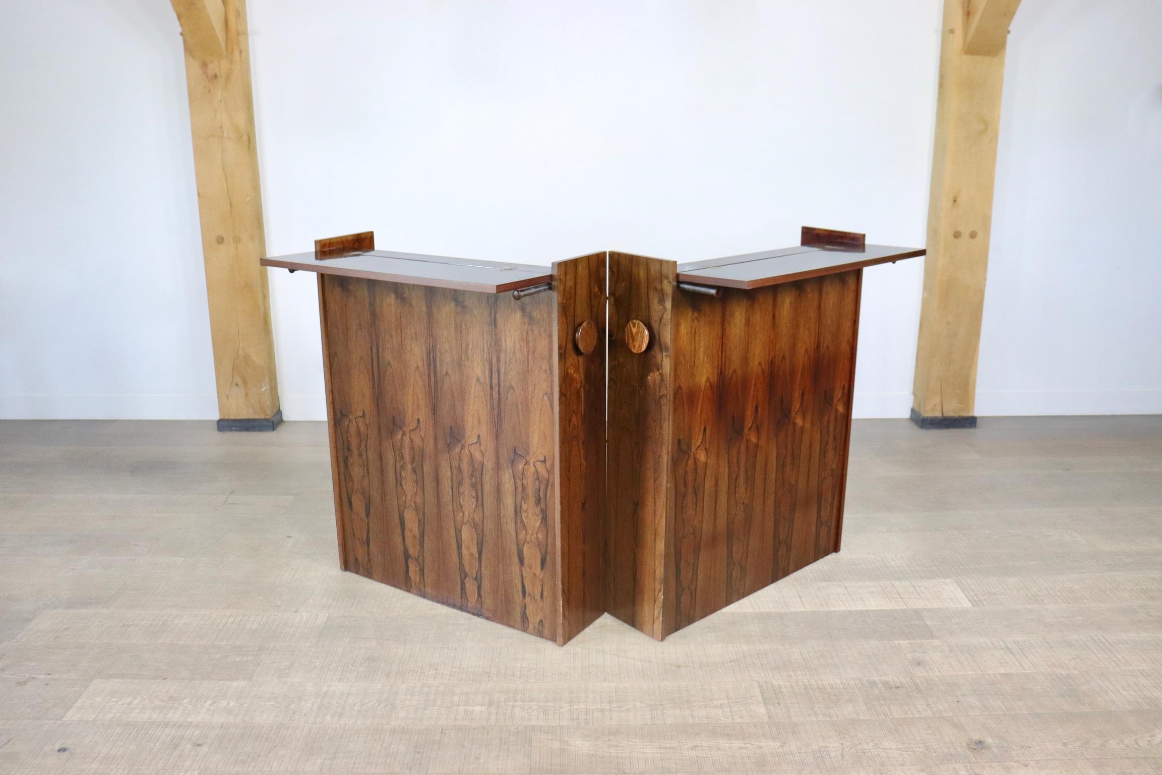 Johannes Andersen and Erik Buch Folding Bar Cabinet Set by Dyrlund 4
