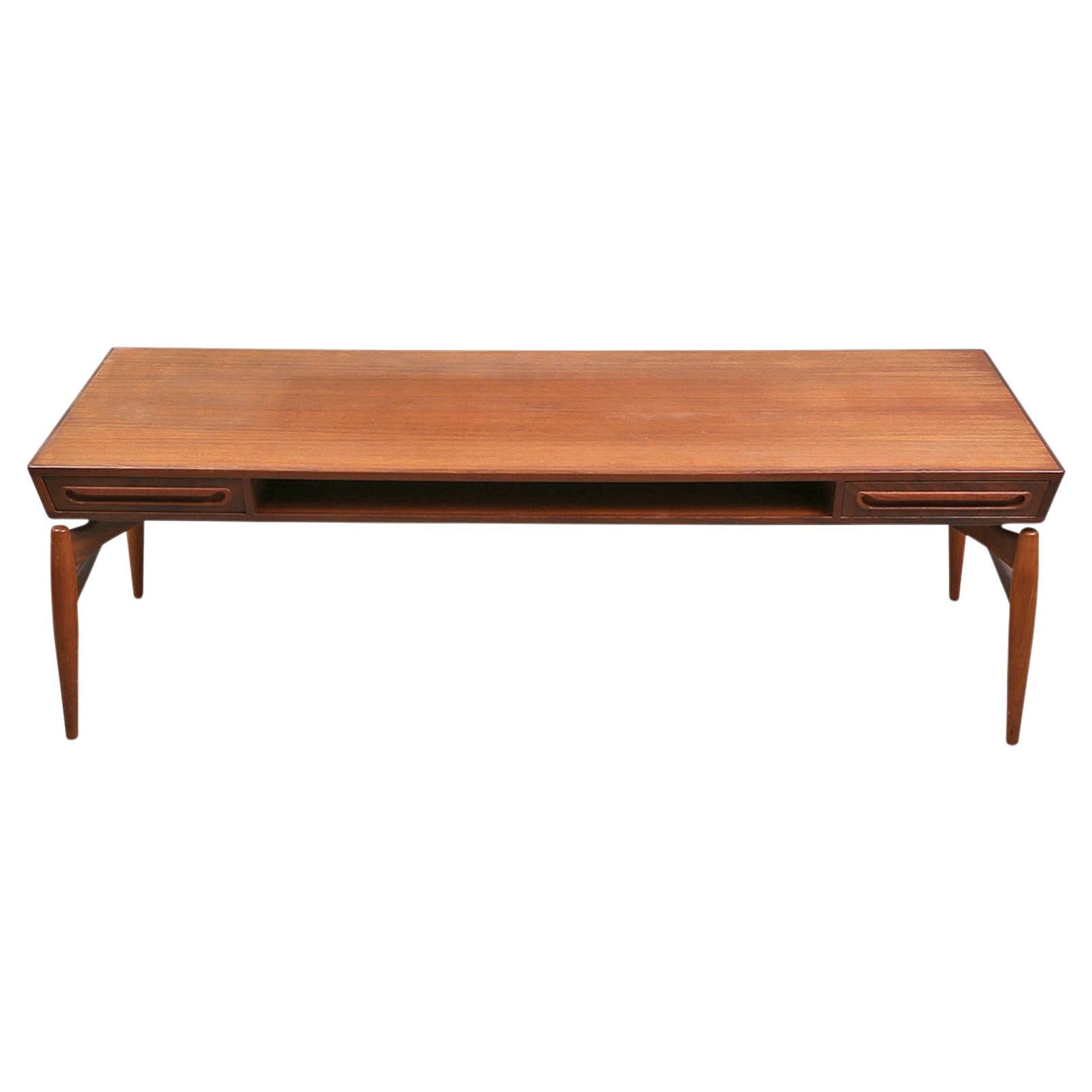 Johannes Andersen Atomic Teak Coffee Table with Drawers