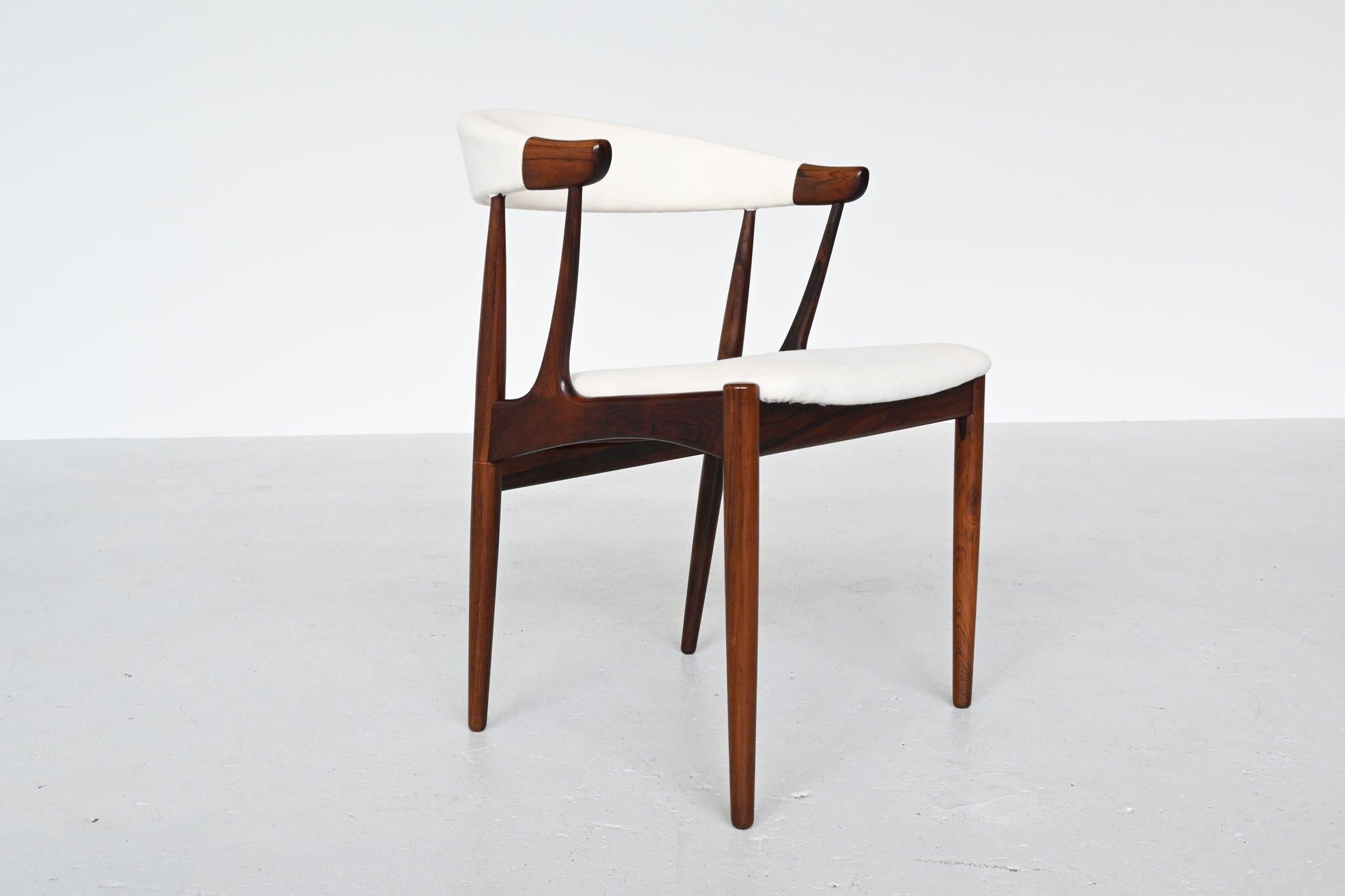 Upholstery Johannes Andersen BA113 Rosewood Dining Chairs, Denmark, 1969