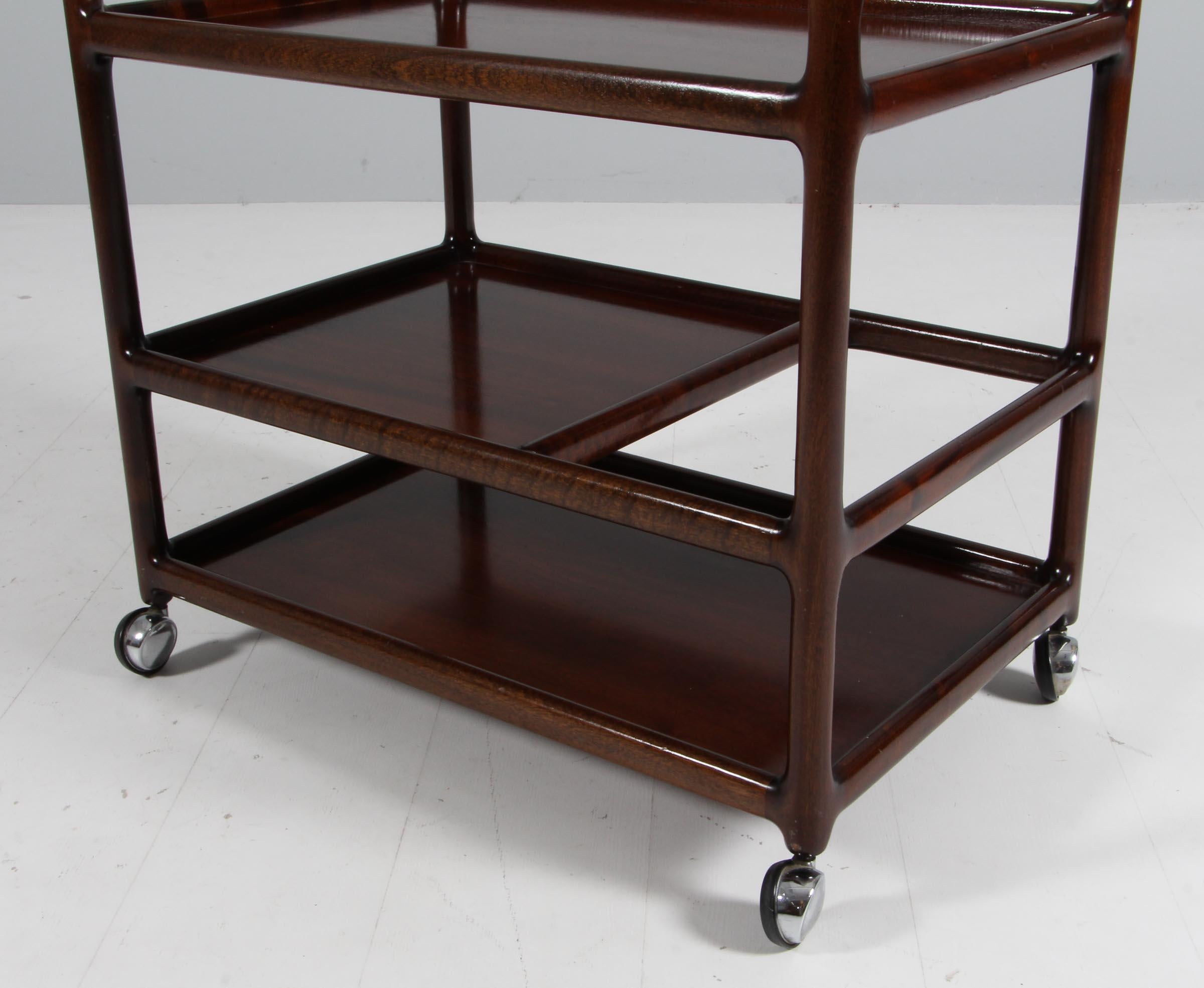 Johannes Andersen bar cart in mahogany, 1960s In Good Condition In Esbjerg, DK