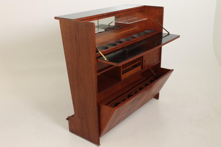 Johannes Andersen Bar in Teak with Formica, Manufactured by Dyrlund