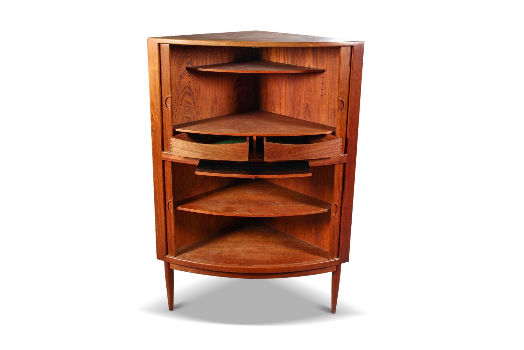 Other Johannes Andersen Bow Front Corner Cabinet in Teak