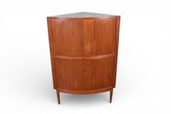 Johannes Andersen Bow Front Tambour Corner Unit in Teak