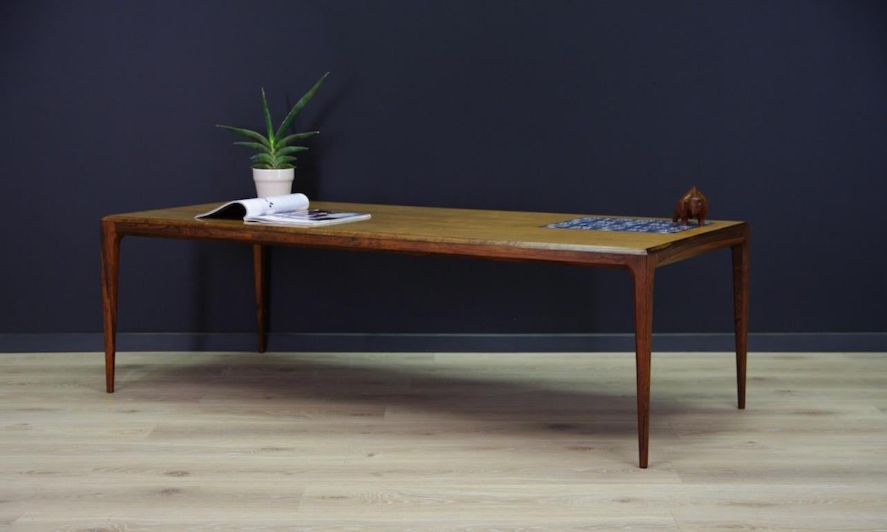 Mid-Century Modern Johannes Andersen Bronze Coffee Table Rosewood Classic, 1960s For Sale