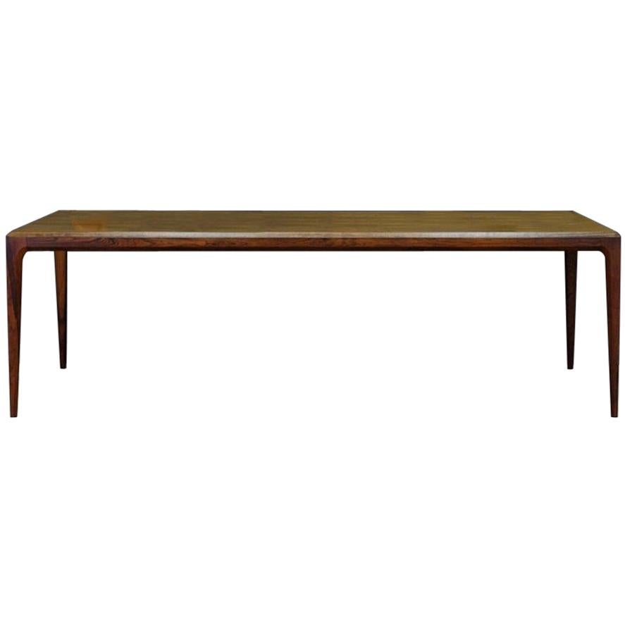 Johannes Andersen Bronze Coffee Table Rosewood Classic, 1960s For Sale